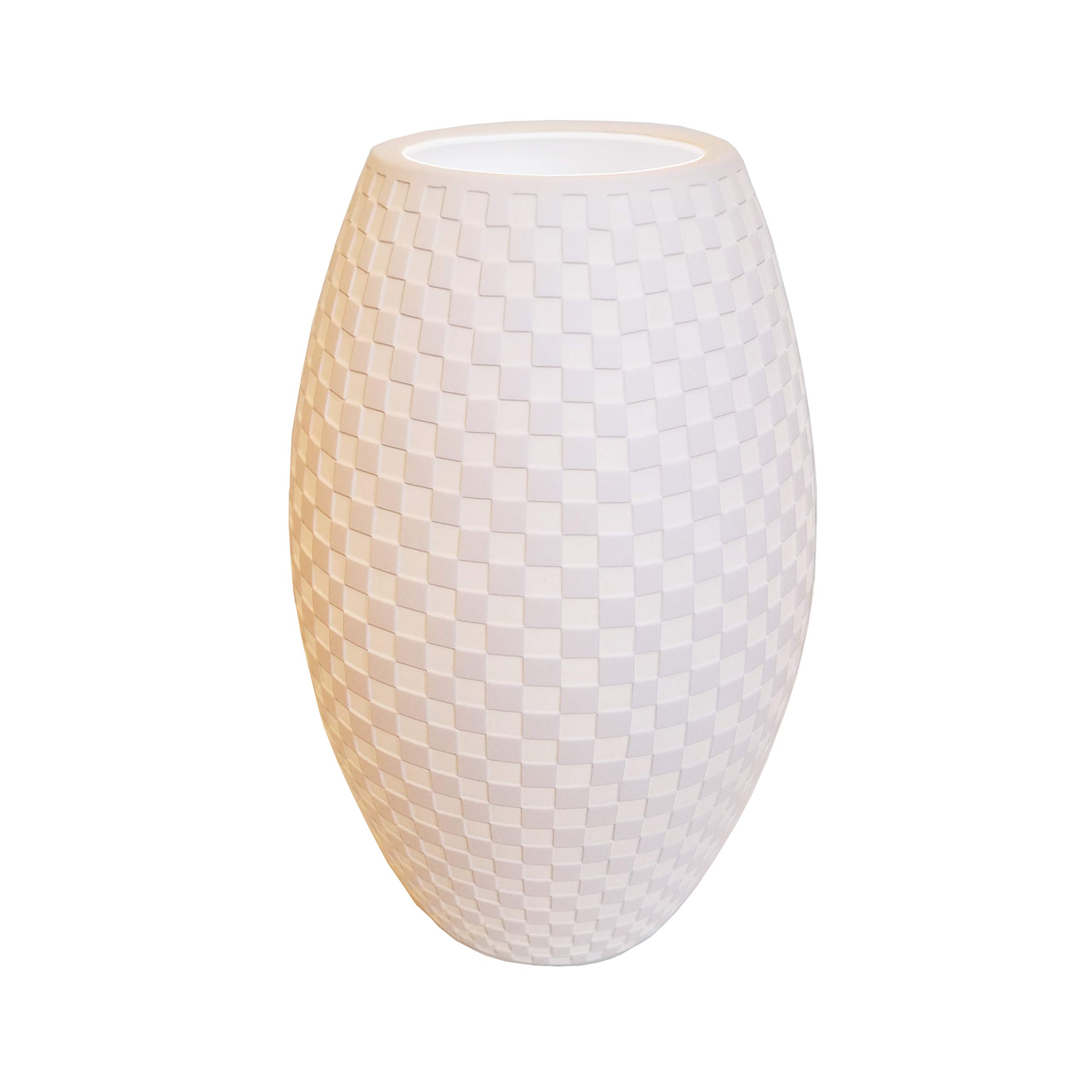Justice Design Limoges Tall Egg Accent Lamp - Checkerboard Pattern Ceramic Table Lamp for Bedroom, Living Room & Office Decor - Elegant Home Lighting Solution