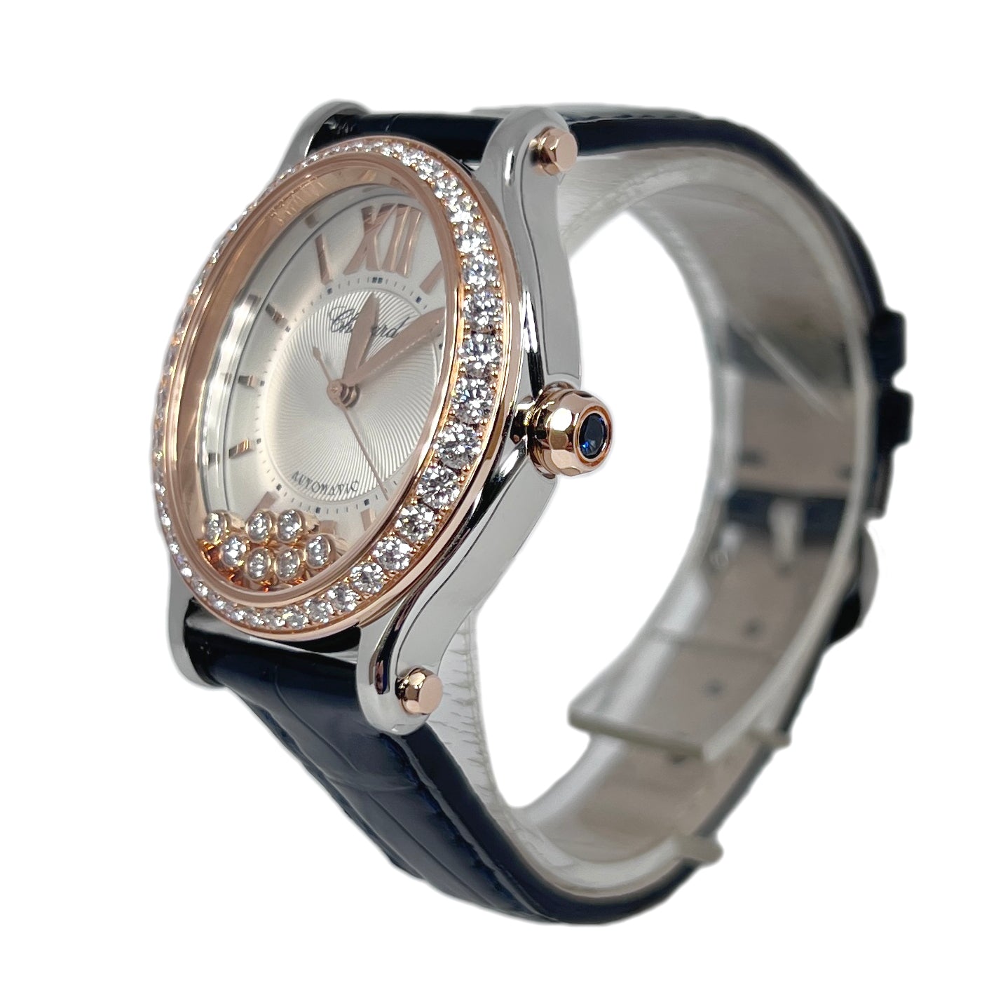 Chopard Happy Sport Oval Ladies Watch - Stainless Steel & Ethical Rose Gold with Diamonds - Elegant Timepiece for Women's Fashion, Business & Special Occasions