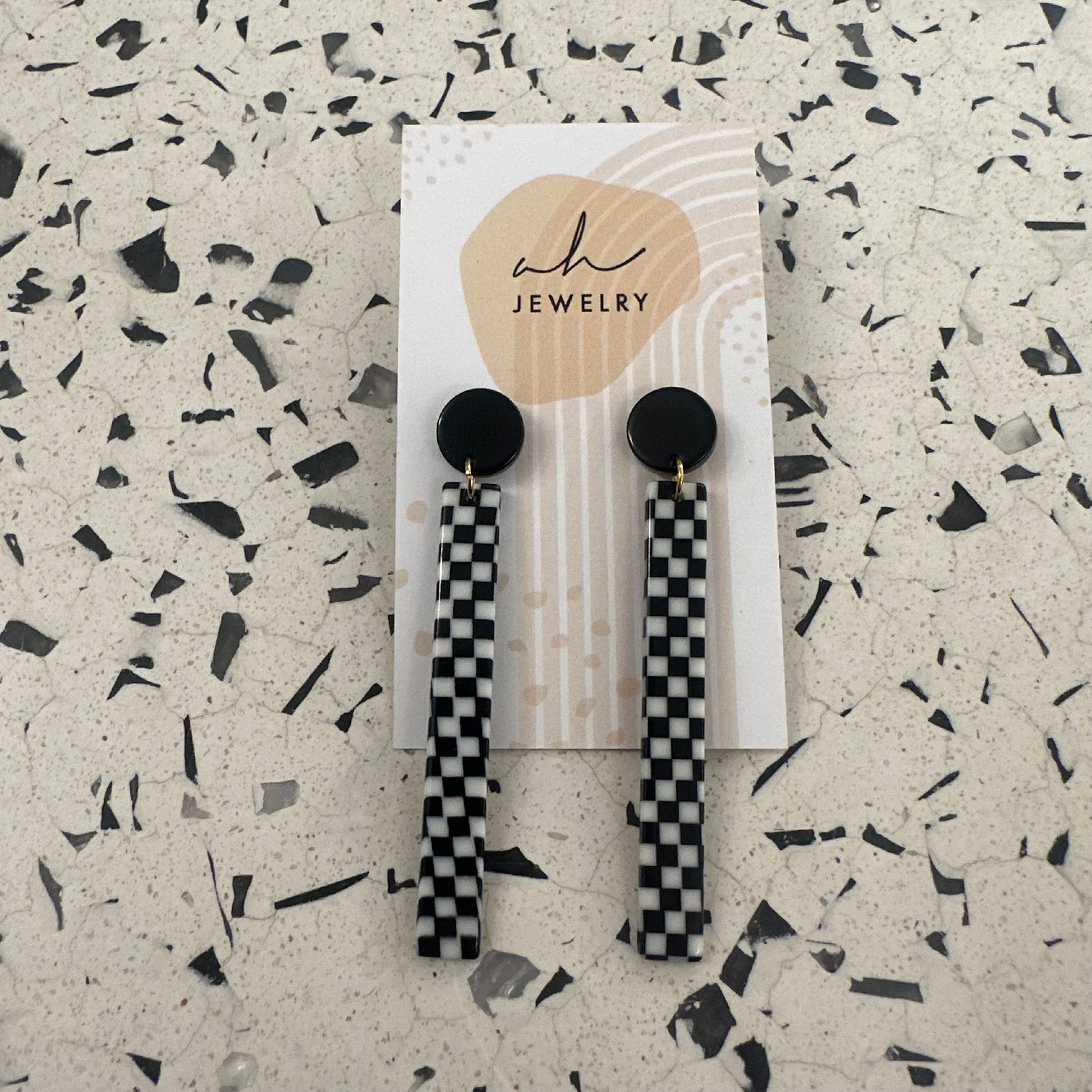 Checker Pattern Earrings for Women | Stylish Geometric Studs & Dangle Earrings | Perfect for Casual Wear, Office & Party Outfits