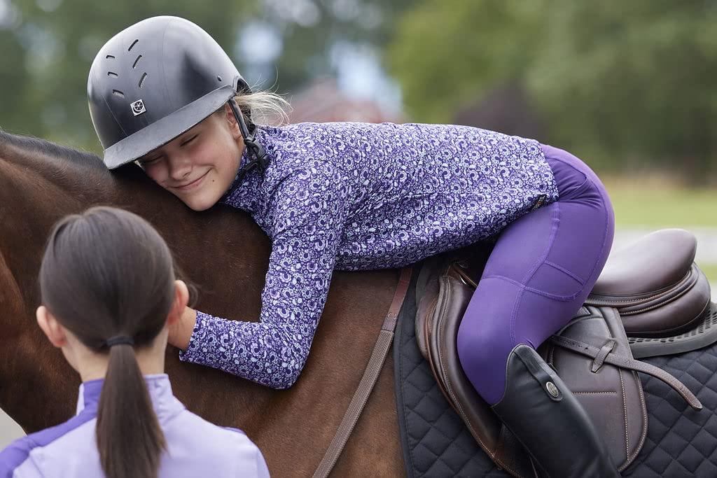Kerrits Kids Ice Fil Full Seat Horse Riding Tech Tights - Cooling Breathable Equestrian Leggings with Pockets for Girls & Boys | Summer Riding Lessons, Horse Shows & Stable Activities