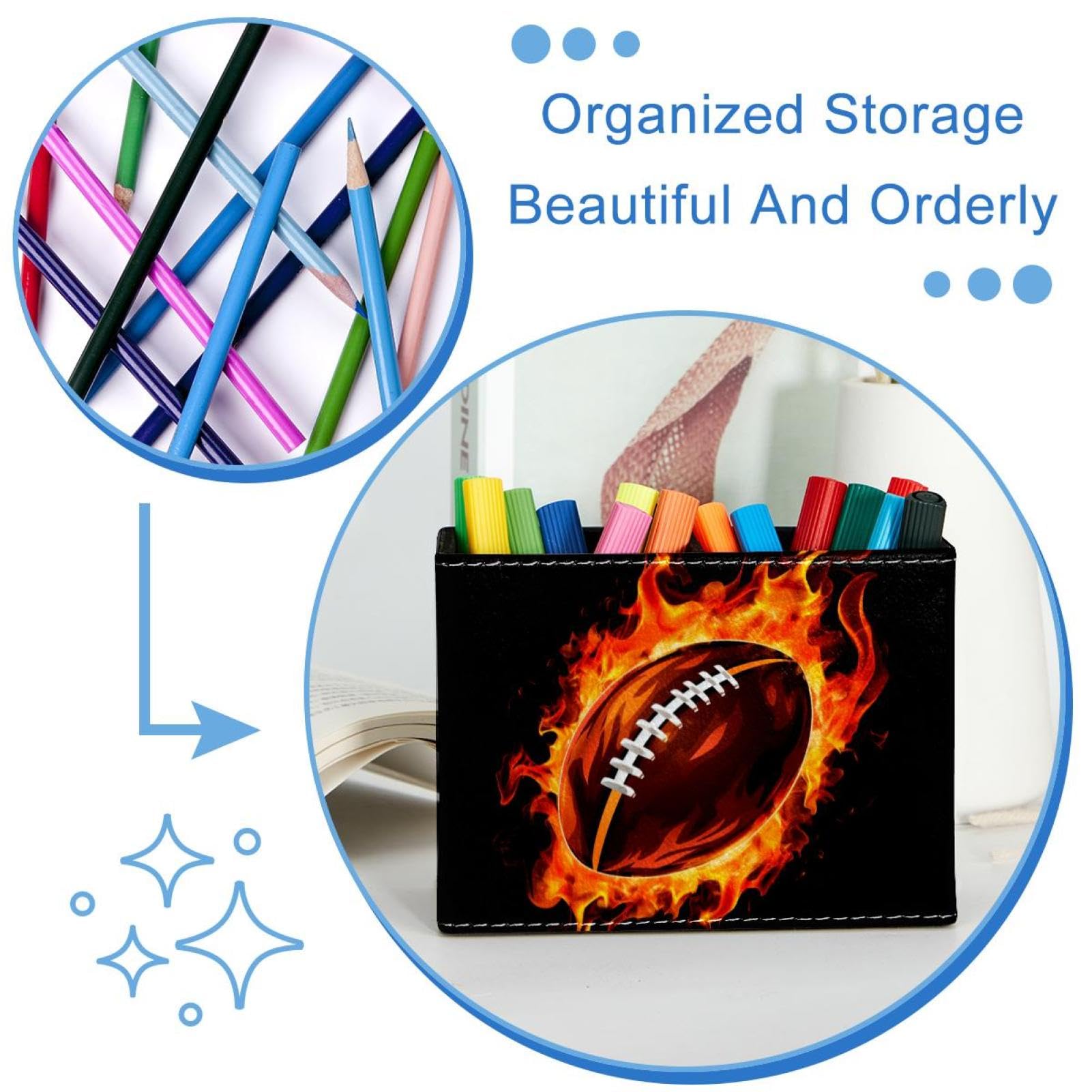 American Football Pen Holder for Desk - Stylish Pen Organizer & Desk Accessory - Perfect for Office, Home, and School Use