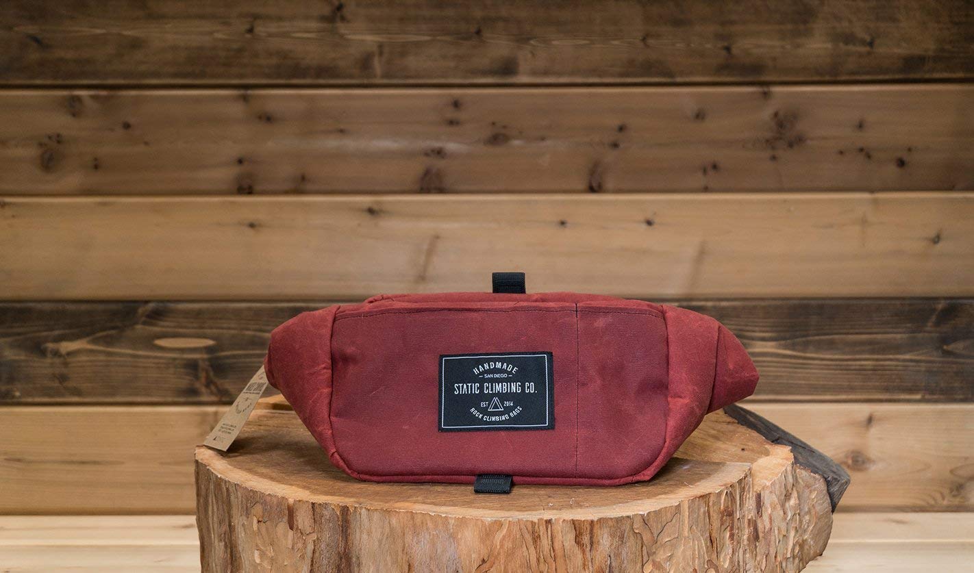 LIMITED EDITION Waxed Canvas Chalk Bucket - Oxblood Red | Handmade in California USA | Premium Rock Climbing & Bouldering Gear for Gym & Outdoor Adventures