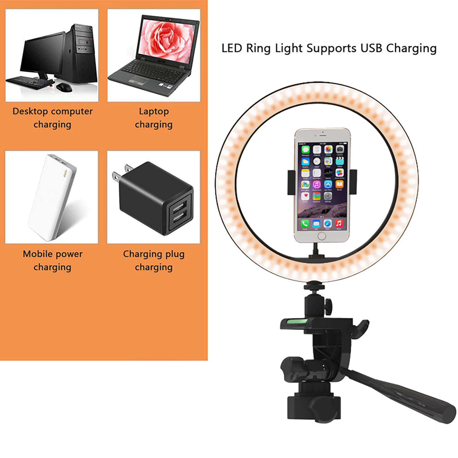 10-inch Ring Light with 50-inch Extendable Tripod Stand - Professional Circle Lighting Kit with Adjustable Phone Holder for Live Streaming, Makeup Tutorials & YouTube Videos - Compatible with iPhone & Android Devices - Perfect for Home Studio, Vlogging & Content Creation