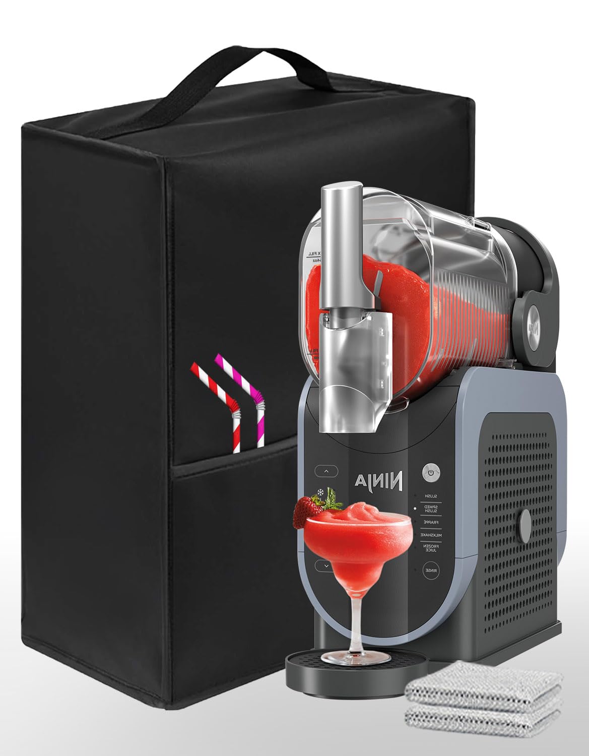 **Ninja Slushie Machine Cover - Dustproof, Waterproof, Moisture-Proof Nylon Fabric Lid for FS301C/FS301/FS300 - Perfect for Home Bars, Parties & Outdoor Events (Black)**