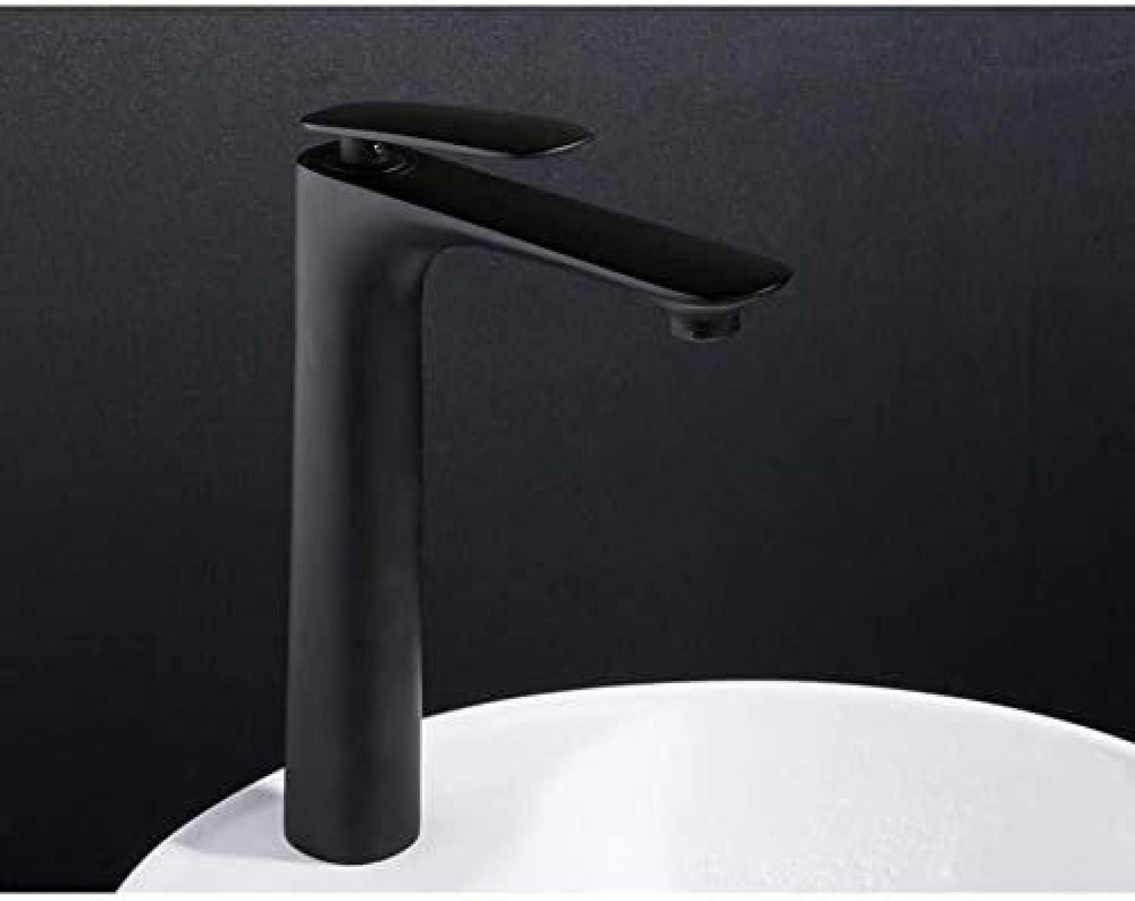 CRJUS Black Solid Brass Single Handle Waterfall Kitchen Sink Faucet with Hot & Cold Mixer - Perfect for Modern Bathroom and Kitchen Renovations