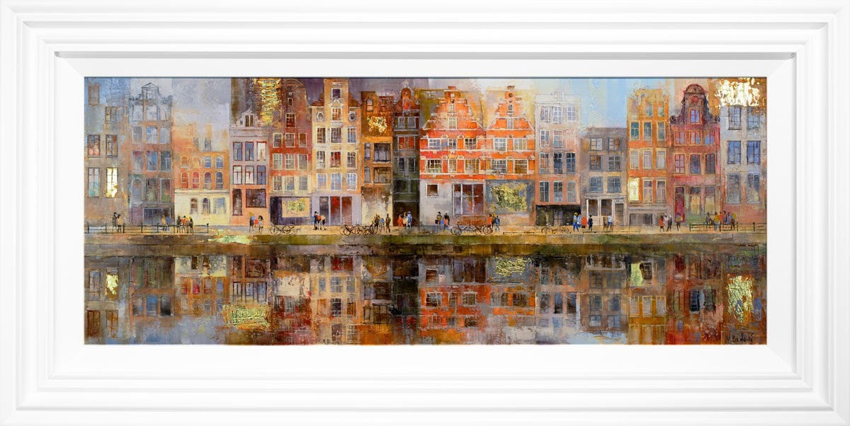 Amsterdam Sunrise Original Painting - Handmade Wall Art for Home & Office Decor - Perfect for Living Room, Bedroom, or Gift