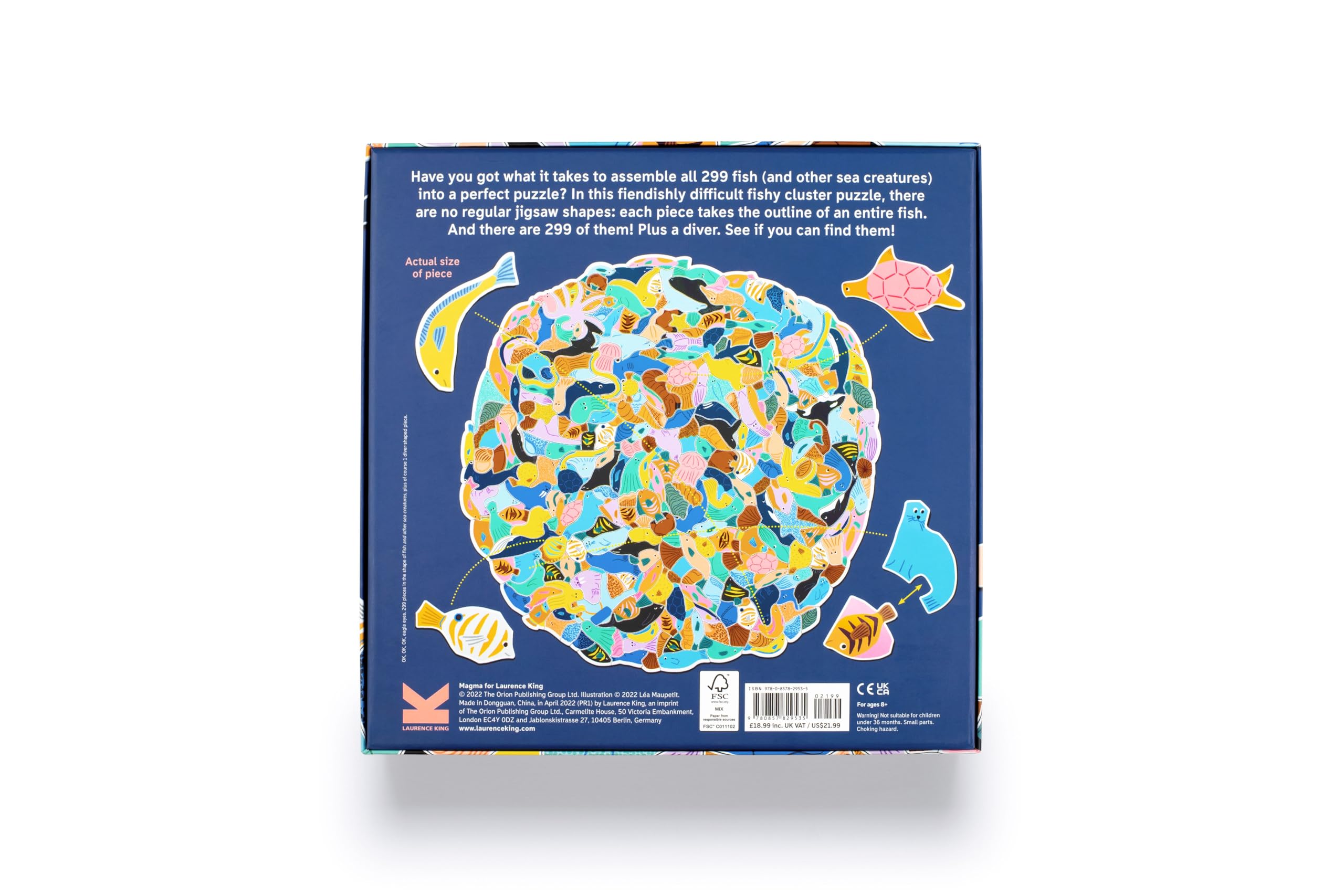 300 Piece Jigsaw Puzzle - Aquatic Cluster Puzzle with Fish & Diver | Challenging Ocean-Themed Brain Teaser for Adults & Kids | Perfect for Family Game Night & Educational Play