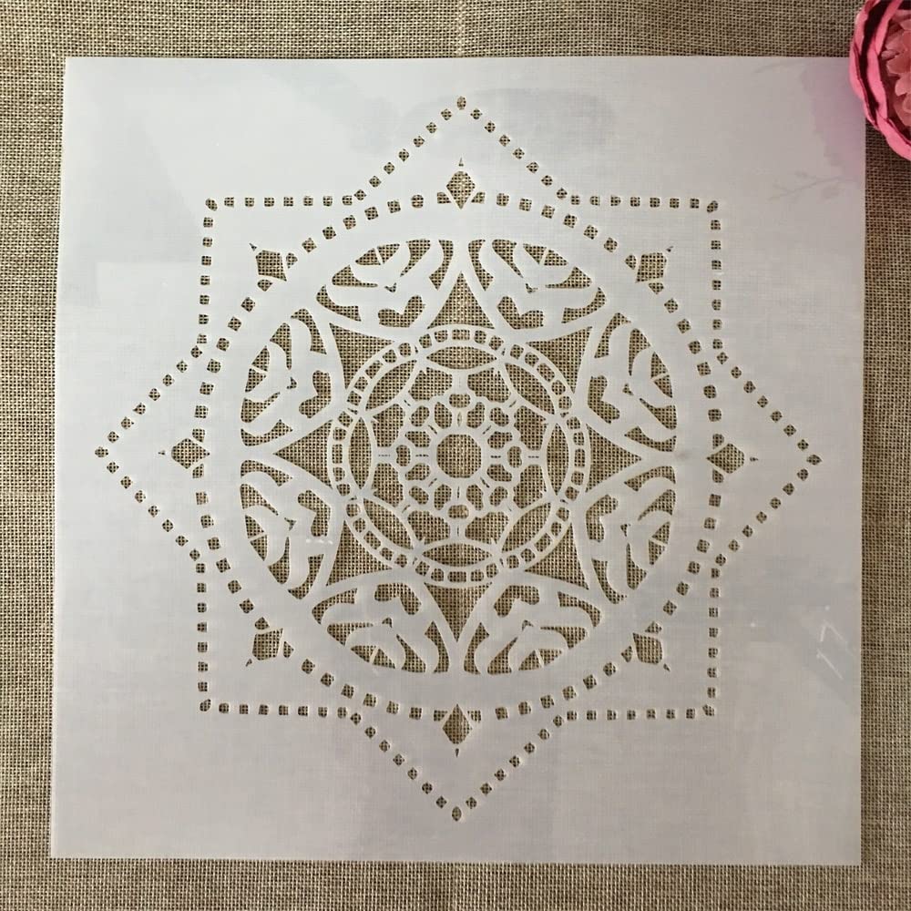 30x30cm Reusable Stencils for Painting - Round & Square Geometry Templates for DIY Scrapbooking, Furniture, Wall & Floor Decor | Perfect for Home Decoration, Craft Projects & Artistic Designs