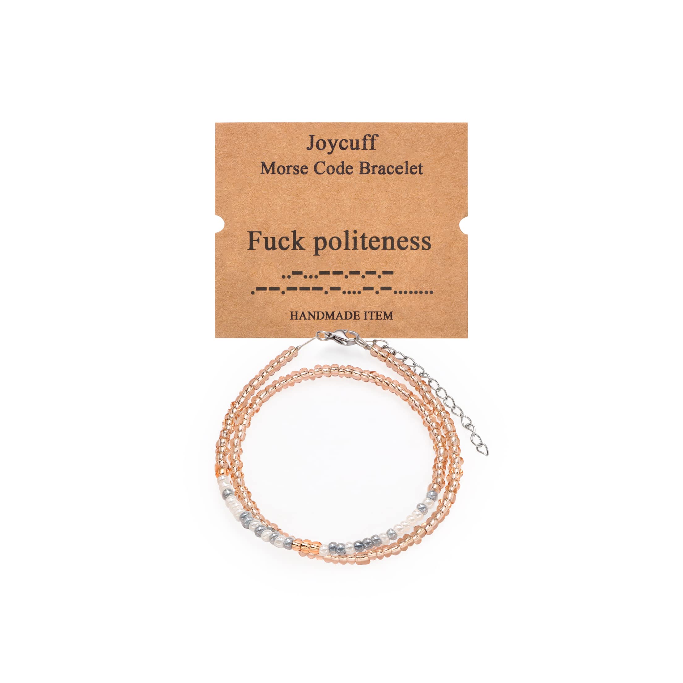 Morse Code Bracelets for Women - Adjustable Bead Wrap Bracelet with Inspirational Messages - Funny & Meaningful Jewelry Gift for Mom, Aunt, Sister, Daughter & Best Friend - Perfect for Birthdays, Christmas, Graduation & Everyday Wear