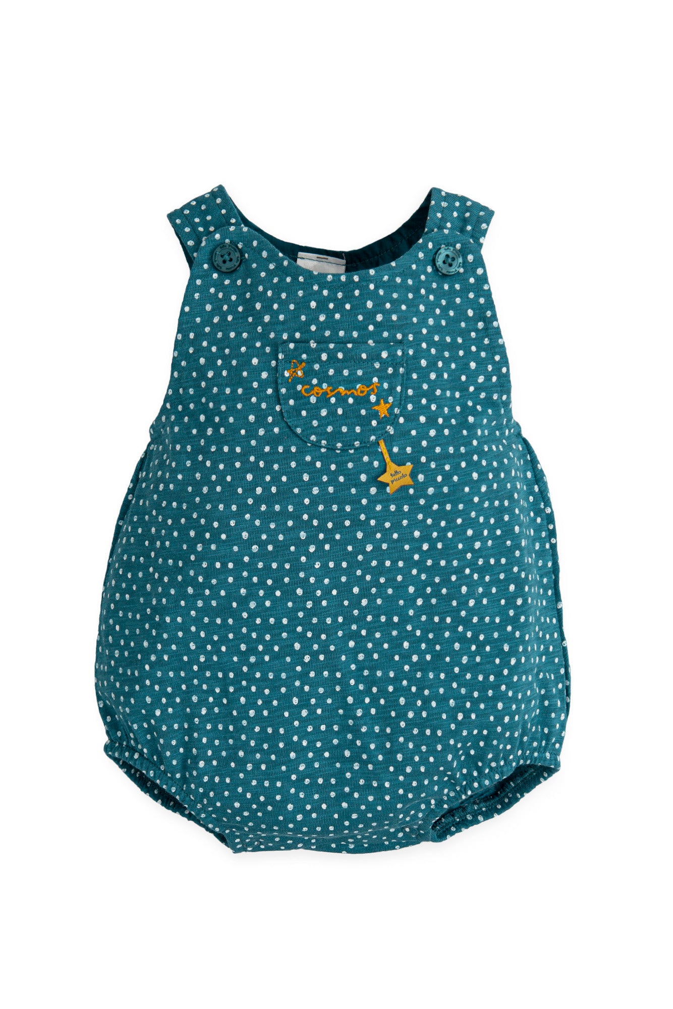 Nova Teal Polka Dot Romper for Women - Stylish Summer Jumpsuit with Pockets, Comfortable & Trendy Outfit for Beach, Vacation, and Casual Wear