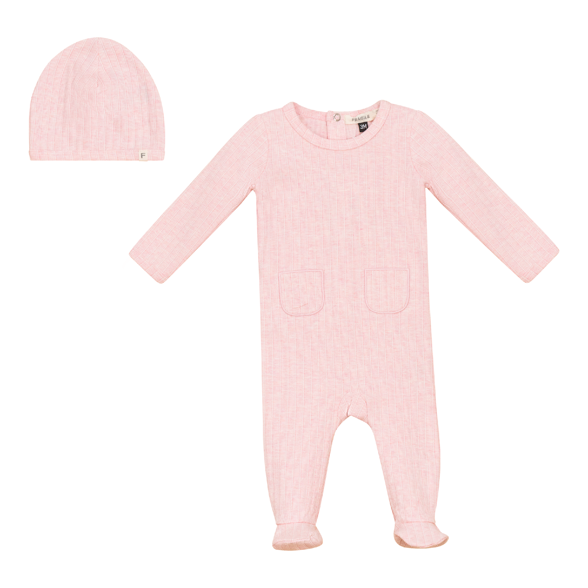 Stripe Stretch Knit Onesie Set with Pockets - Soft & Comfortable Baby Romper Outfit for Playtime & Sleepwear