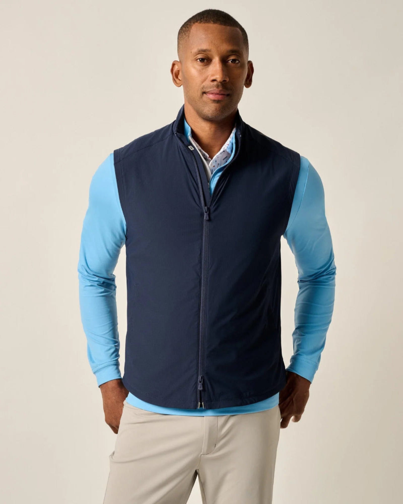 Johnnie O Zimmer Vest for Men - Classic Navy Blue Lightweight Quilted Vest for Outdoor Activities & Casual Wear