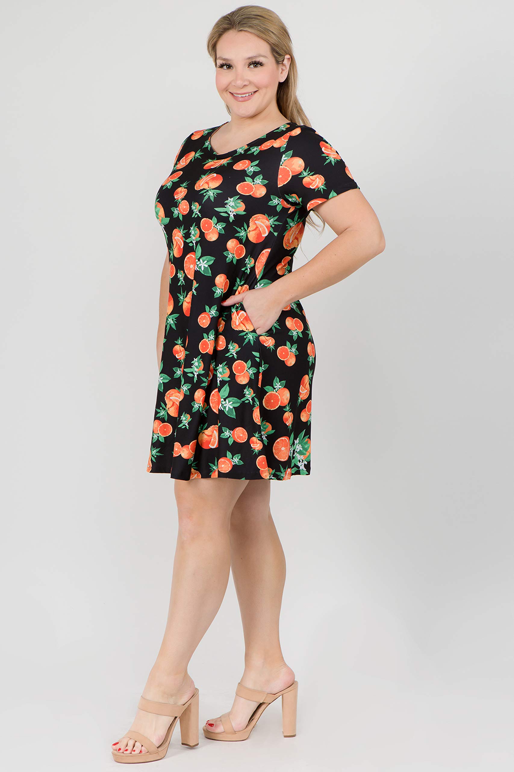 ICONOFLASH Women's Casual Summer Dresses with Pockets - Short Sleeve Floral Print Sundress for Beach, Vacation & Everyday Wear