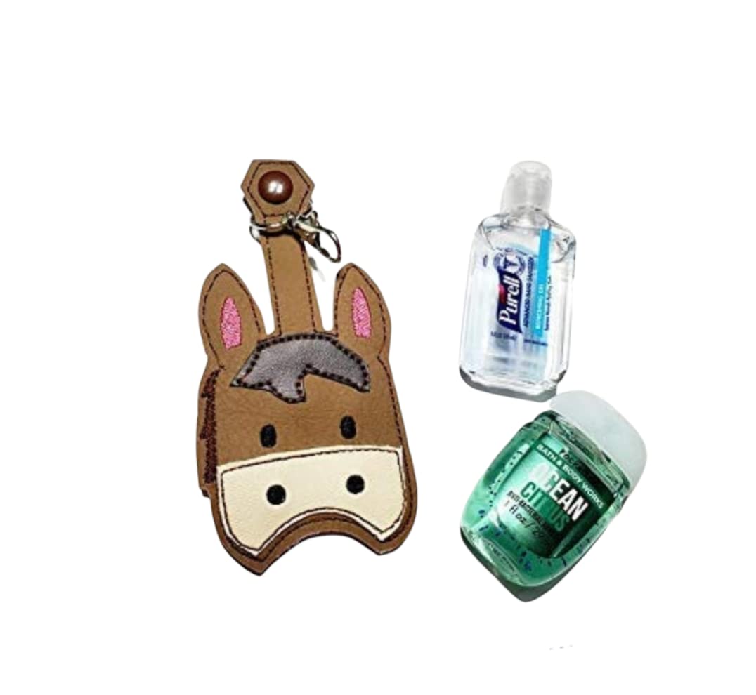 Donkey Hand Sanitizer Holder Keychain - Cute Animal Shaped Sanitizer Clip for Purse, Backpack & Keys | Perfect for Travel, Office & School Hygiene