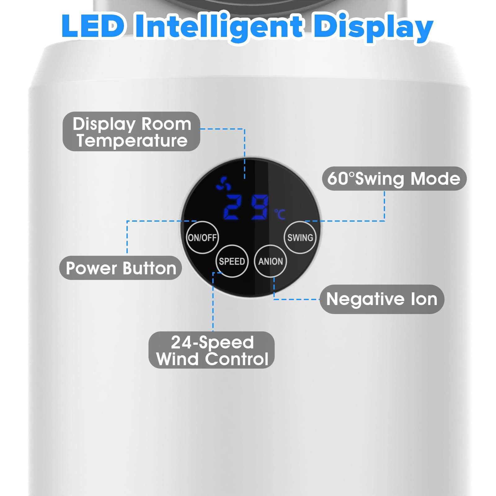 Bladeless Tower Fan with Remote Control - 24 Speed Settings, 12H Timer, Ultra Quiet Oscillating Air Circulator for Home, Bedroom & Office - Modern Silver Design | Perfect for Cooling, Air Circulation & White Noise Sleep Aid