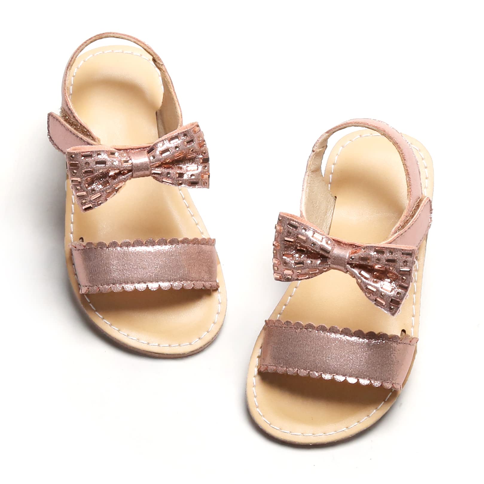 Felix & Flora Toddler Girls Sandals - Soft Rubber Flats with Flower Design for Summer | Comfortable Baby Shoes for Beach, Playground & Special Occasions