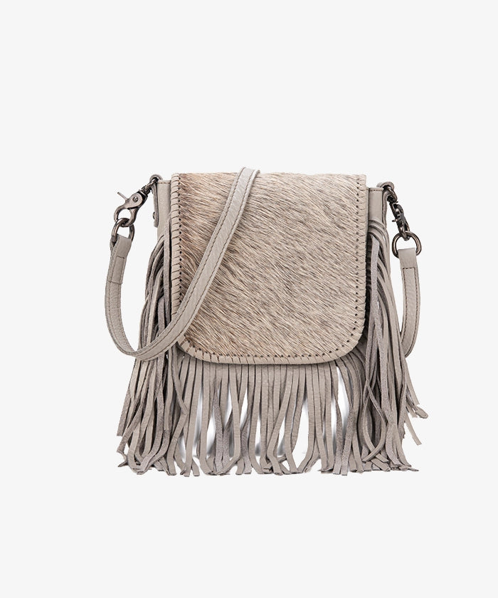 Montana West Genuine Leather Fringe Crossbody Bag with Hair-On Hide - Stylish Boho Purse for Women, Perfect for Music Festivals & Casual Outings