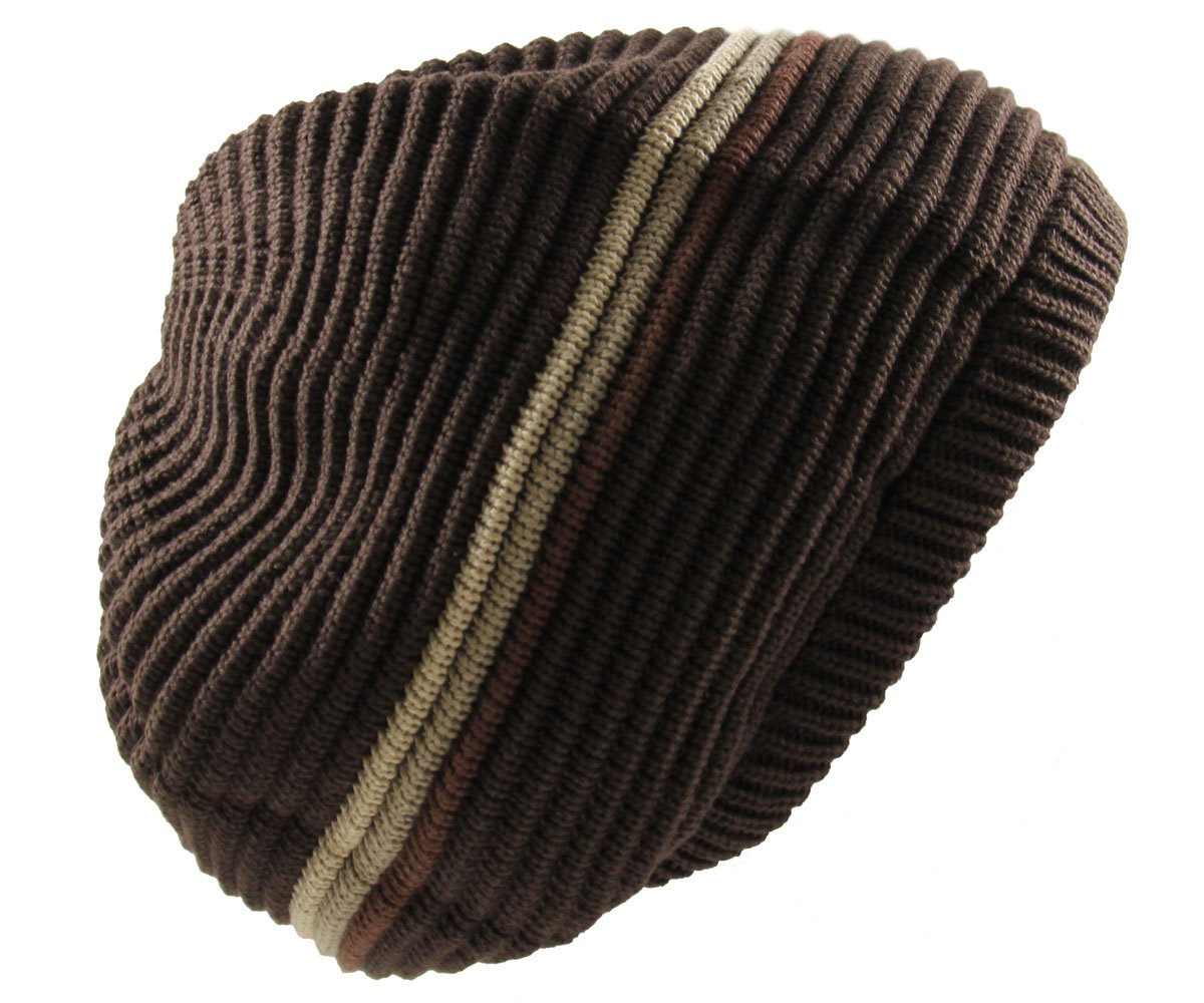 RW Rasta 100% Cotton Knitted Slouchy Beanie XL - Soft & Stretchy Oversized Winter Hat for Men & Women - Perfect for Cold Weather, Outdoor Activities & Casual Streetwear