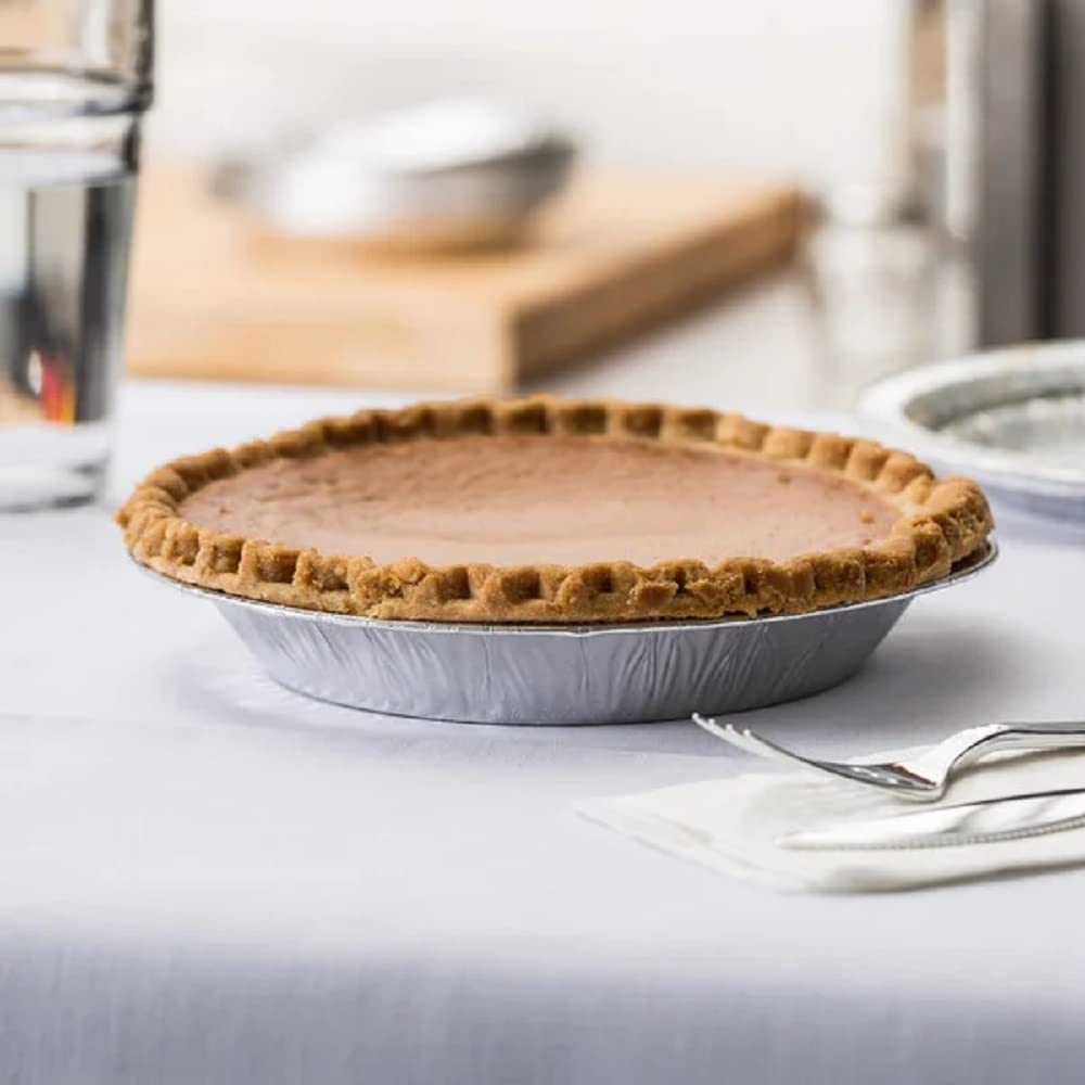 9-Inch Disposable Aluminum Pie Pans - 25 Pack, Oven & Freezer Safe for Baking Pies, Quiches, Tarts - Perfect for Holidays, Parties & Meal Prep