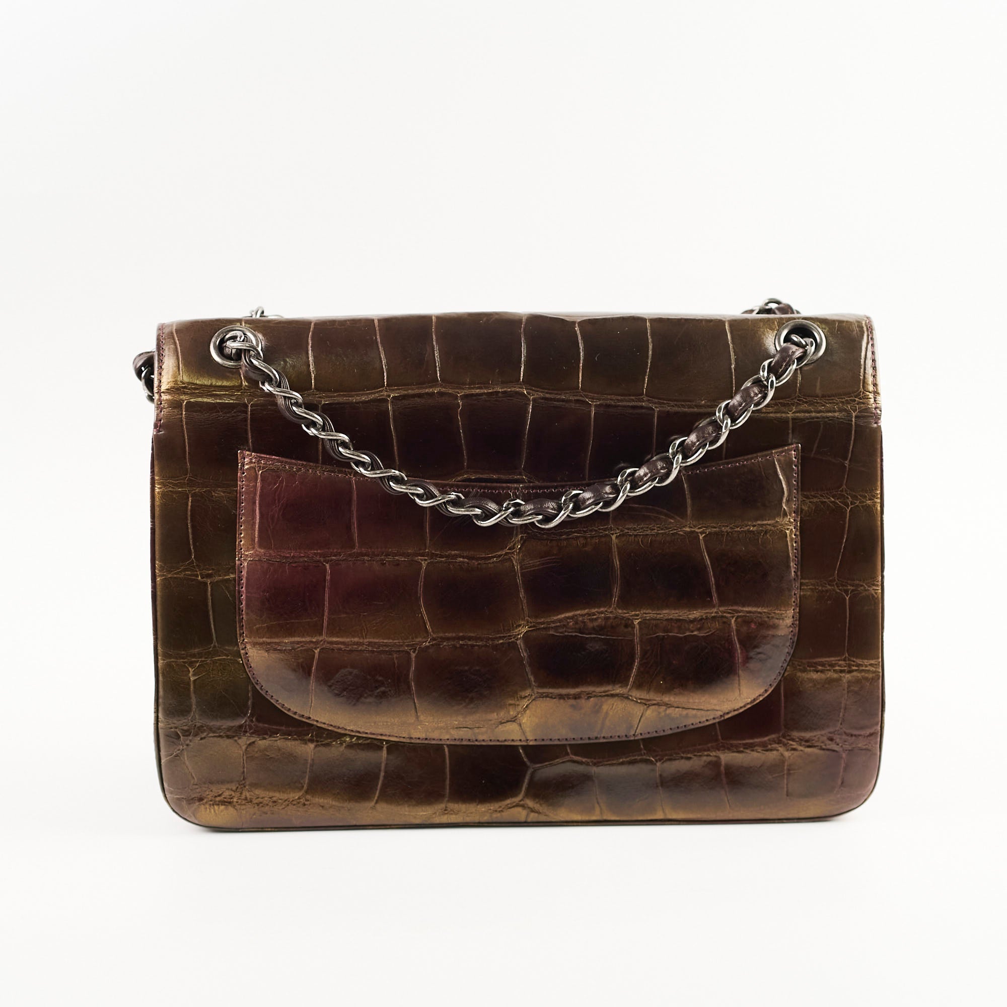 Chanel Metallic Alligator Jumbo 14 Series Luxury Handbag - Perfect for Evening Events, Parties & Special Occasions