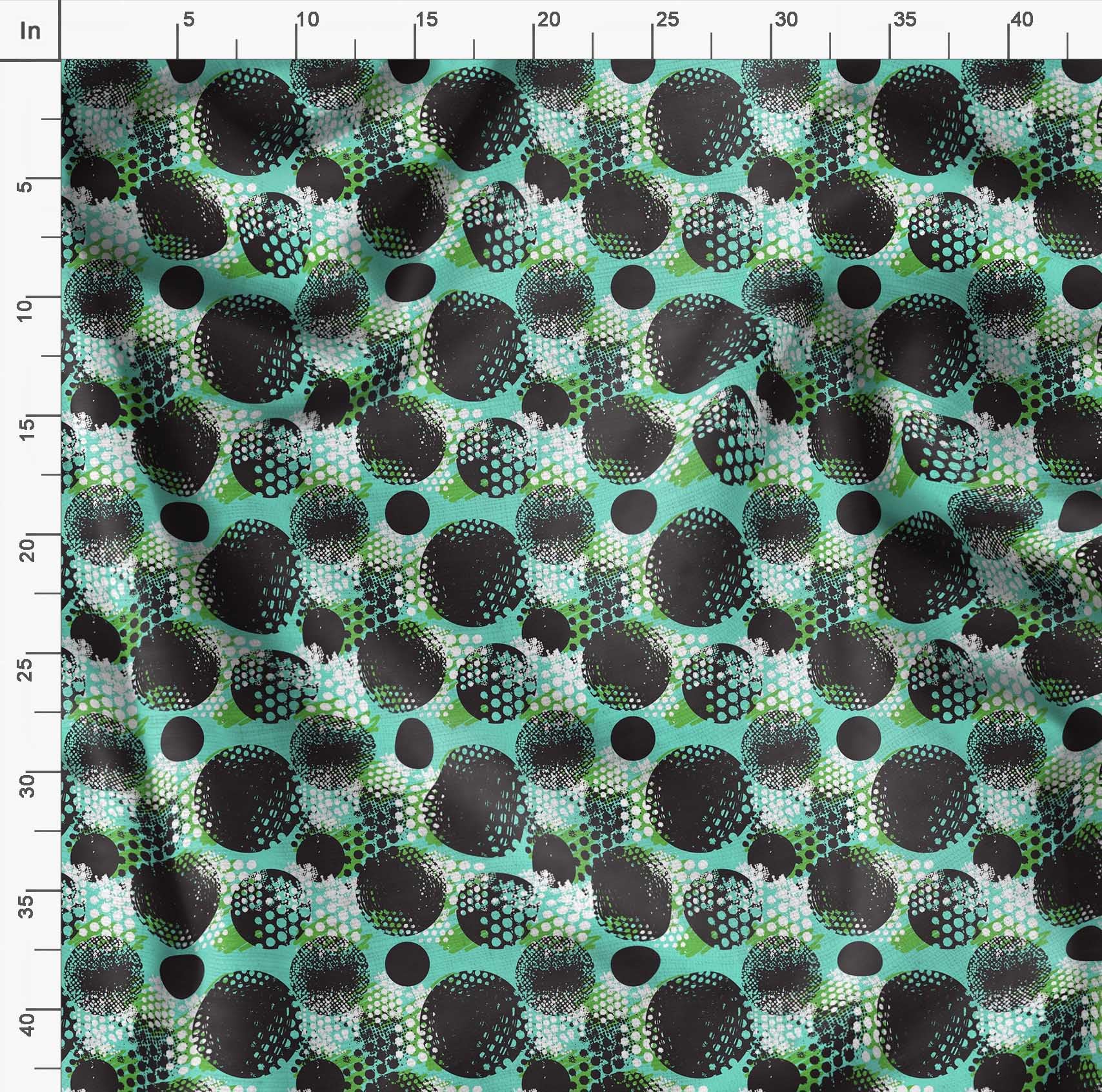 Soimoi Moss Georgette Brown Fabric by The Yard - 42 Inch Wide Brush Stroke & Dots Abstract Print - Fashion Printed Fabric for Dresses, Blouses & Home Decor - Lightweight & Flowy Material for DIY Sewing Projects
