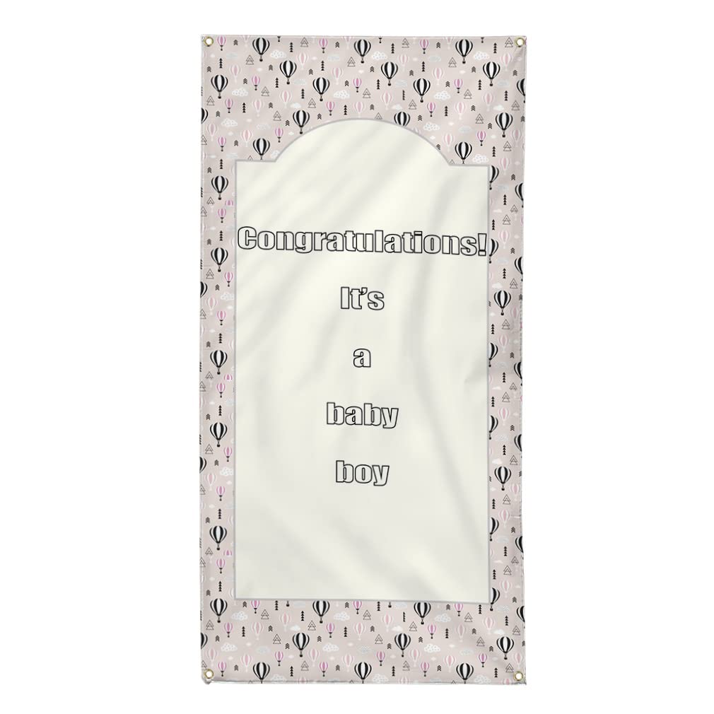 Custom Vertical Vinyl Banner - Baby Shower & Birth Announcement Sign (It's A Baby Girl Theme) - Weatherproof Outdoor Yard Banner with 10 Grommets - Multiple Sizes Available (144x60 Inches) - Perfect for Birthday Parties, Gender Reveals & Backyard Decorations