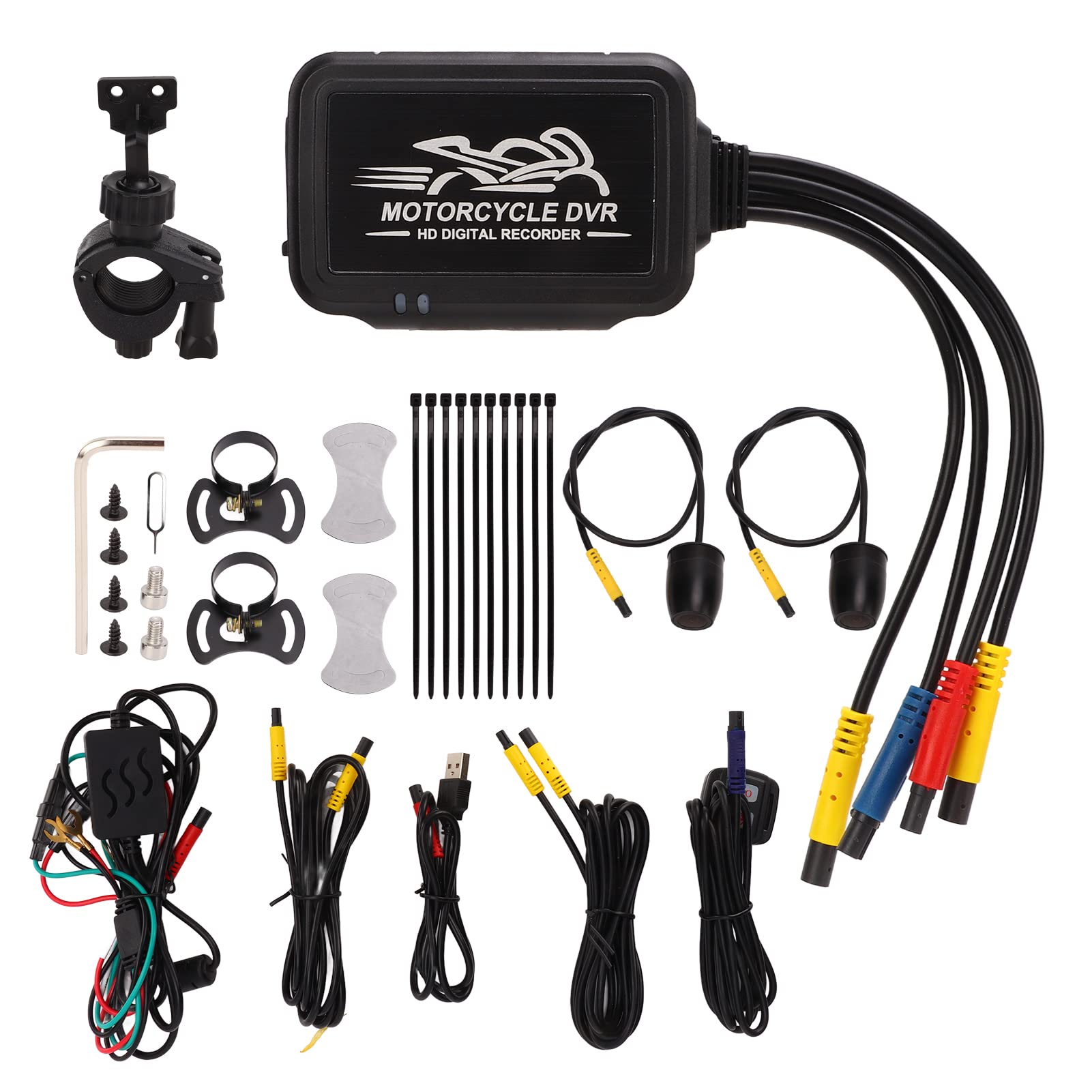Universal Motorcycle Dash Cam - Dual Lens 1080P HD, IP67 Waterproof, Time Lapse & Parking Monitor - Ideal for Adventure Riding, Commuting & Security Surveillance