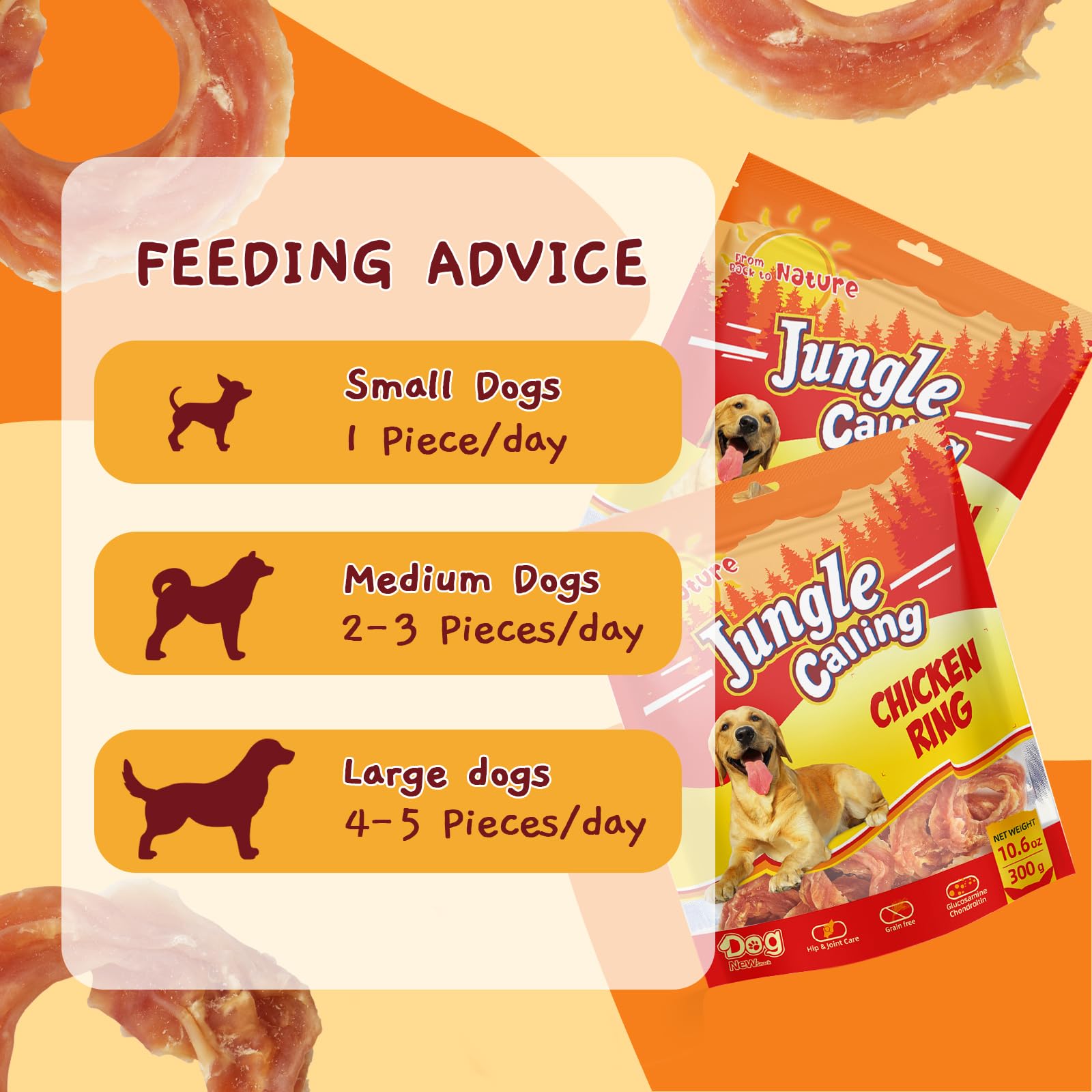 Premium Slow Roasted Chicken Jerky Dog Treats - High Protein, Rawhide Free Chews for Training - Supports Hip & Joint Health with Glucosamine - 10.6 oz - Perfect for Reward Training & Active Dogs
