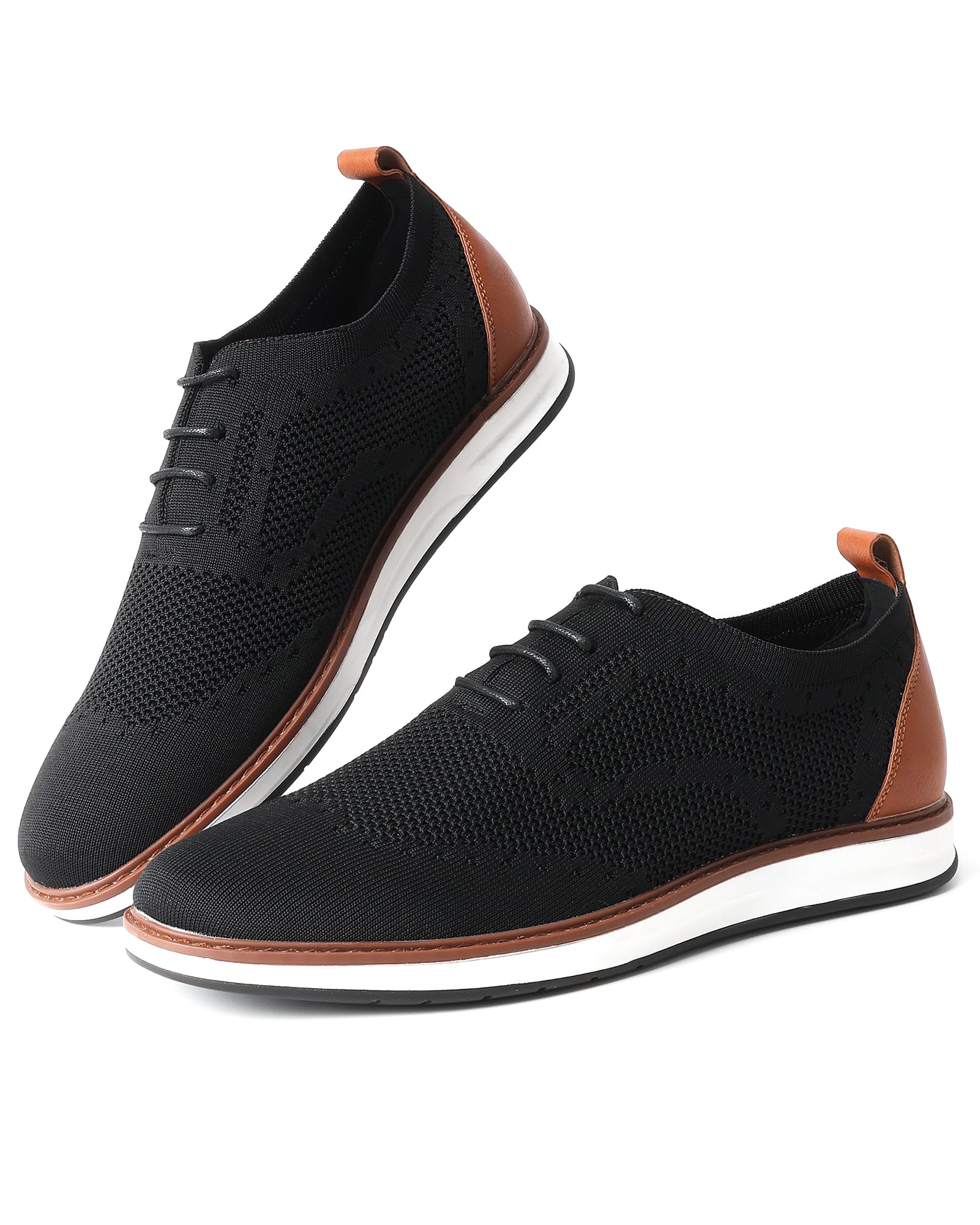 **Men's Casual Oxford Dress Shoes - Lightweight Breathable Knit Business Work & Walking Shoes - Stylish Sneakers for Office, Commuting & Daily Wear**