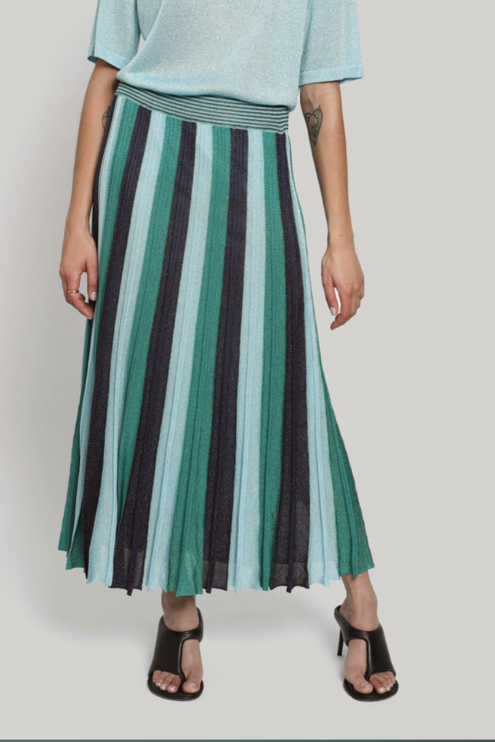 Elegant Pleated Maxi Skirt in Lagoon Blue - Flowy Boho Beach Skirt for Women | Perfect for Summer Vacations, Beach Outings & Casual Wear