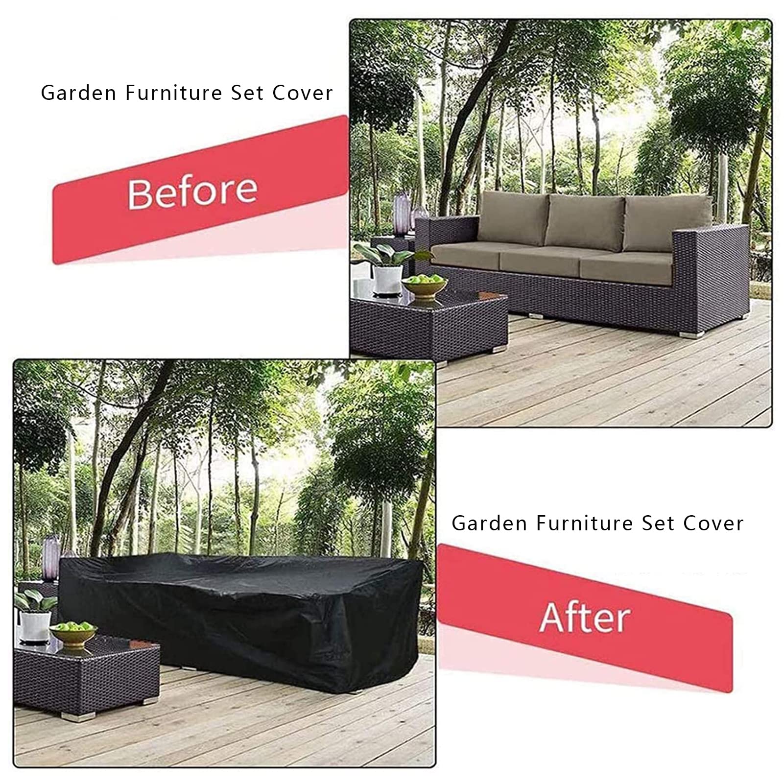 Durable Waterproof 36x36x36 Inch Patio Furniture Cover Set for Outdoor Table and Chairs - All-Weather Protection for Veranda, Deck, and Garden Use
