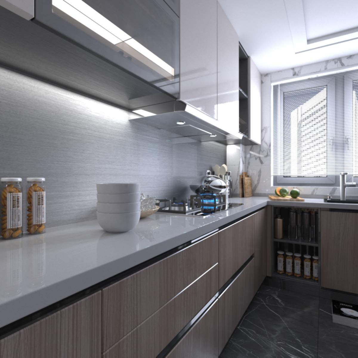 Premium Silver Contact Paper for Refrigerator & Dishwasher - Stainless Steel Metallic Look Peel & Stick Wallpaper | Thickened Waterproof, Oil Proof, Self-Adhesive & Removable | Perfect for Kitchen Backsplash, Cabinet Liners & DIY Home Decor