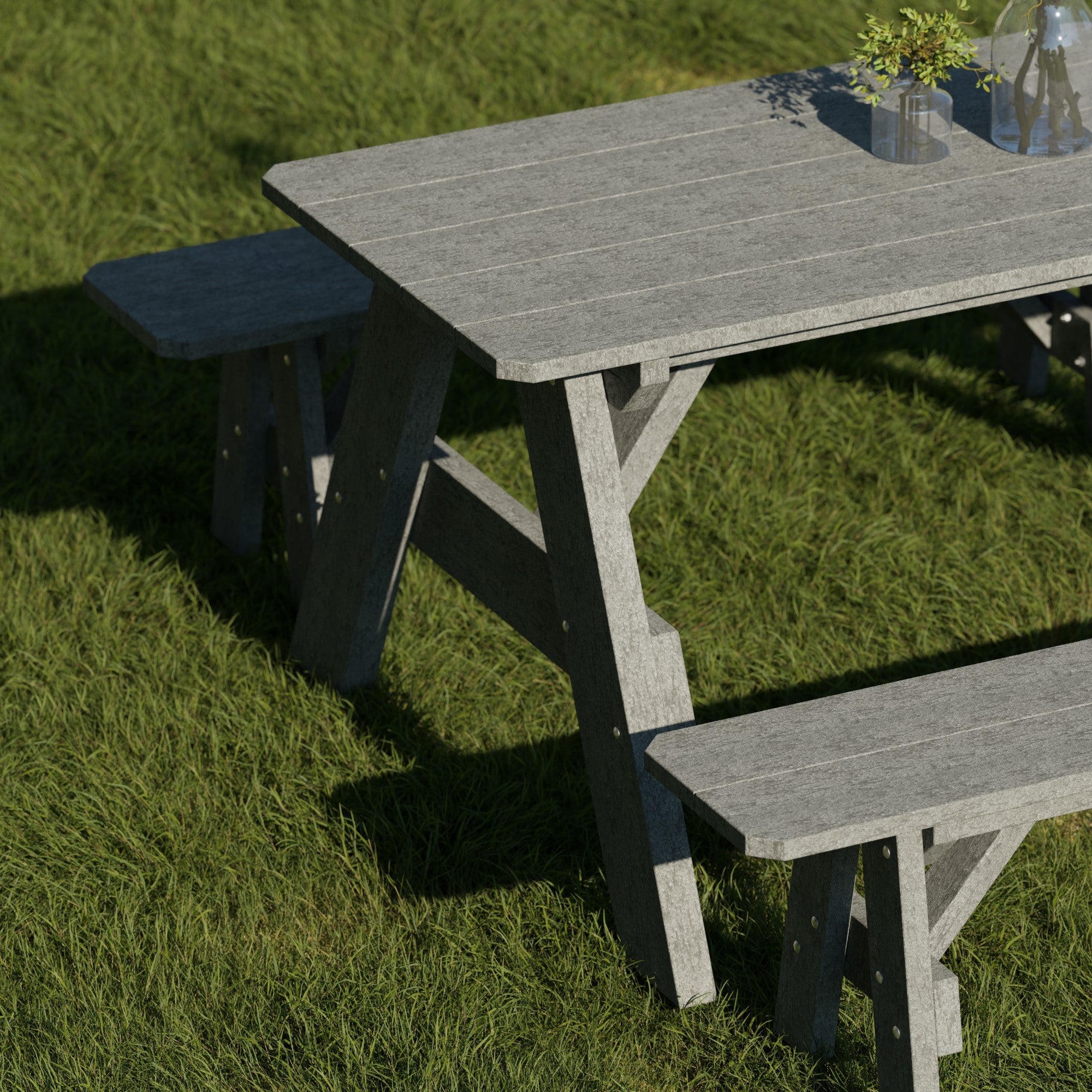 Heritage 72-Inch Outdoor Picnic Table with Detachable Benches - Perfect for Backyard BBQs, Camping & Family Gatherings