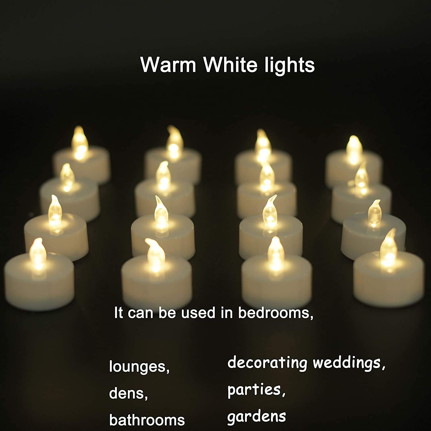 YIWER 12-Pack LED Tea Light Candles - 200 Hours Battery Operated Flameless Candles in Warm White for Weddings, Parties, Home Decor & Romantic Ambiance
