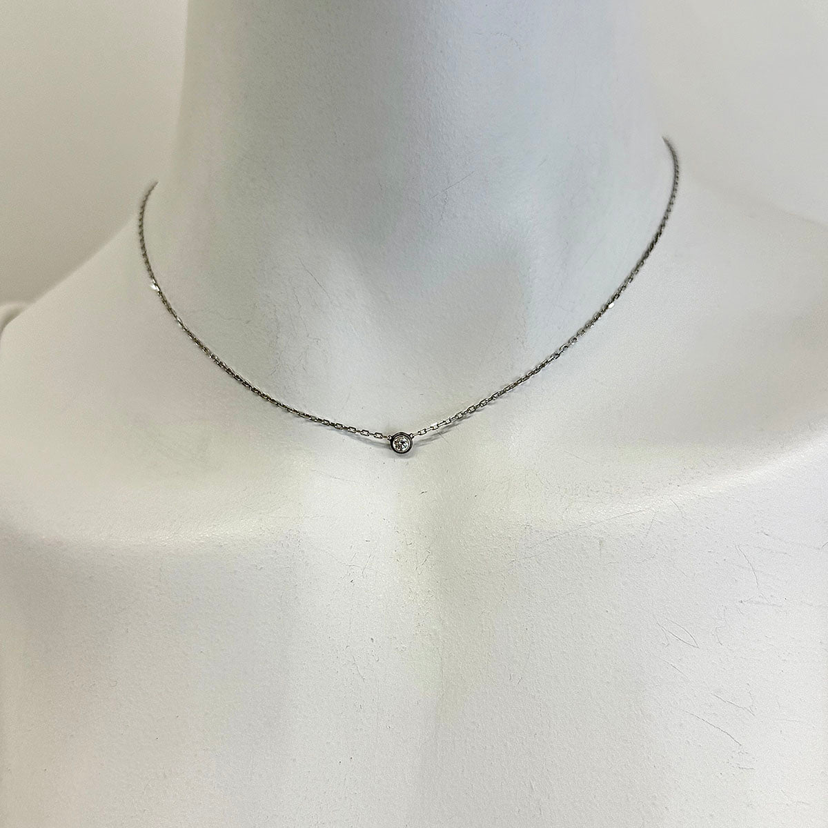 Cartier 18K White Gold D'Amour Diamond Necklace with 0.18ct Diamonds - Elegant Jewelry for Weddings, Anniversaries & Special Occasions