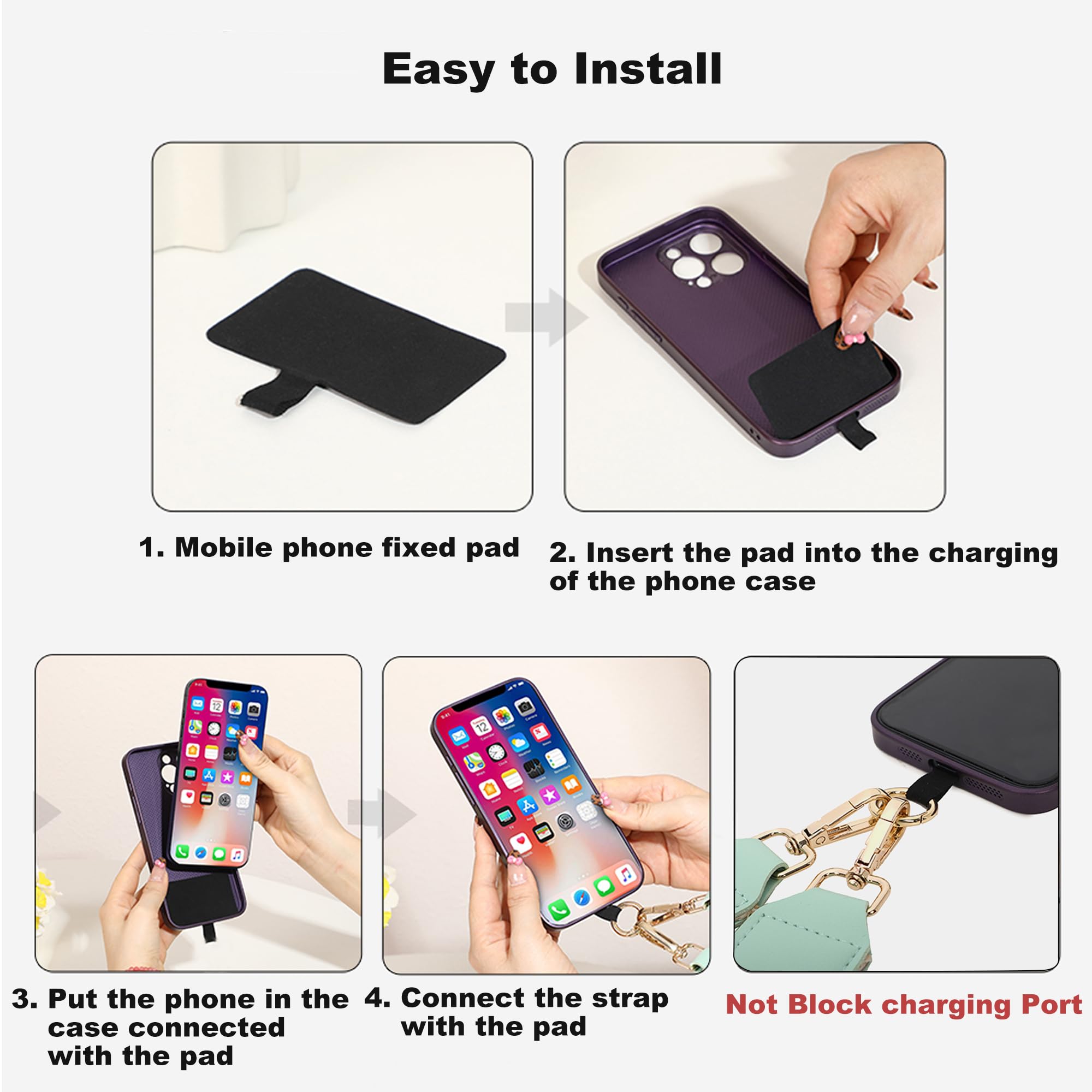 Adjustable Crossbody Phone Strap with Zippered Wallet Pouch - Universal Clip and Go Strap for All Smartphones (Khaki) - Perfect for Hands-Free Shopping, Travel & Outdoor Activities