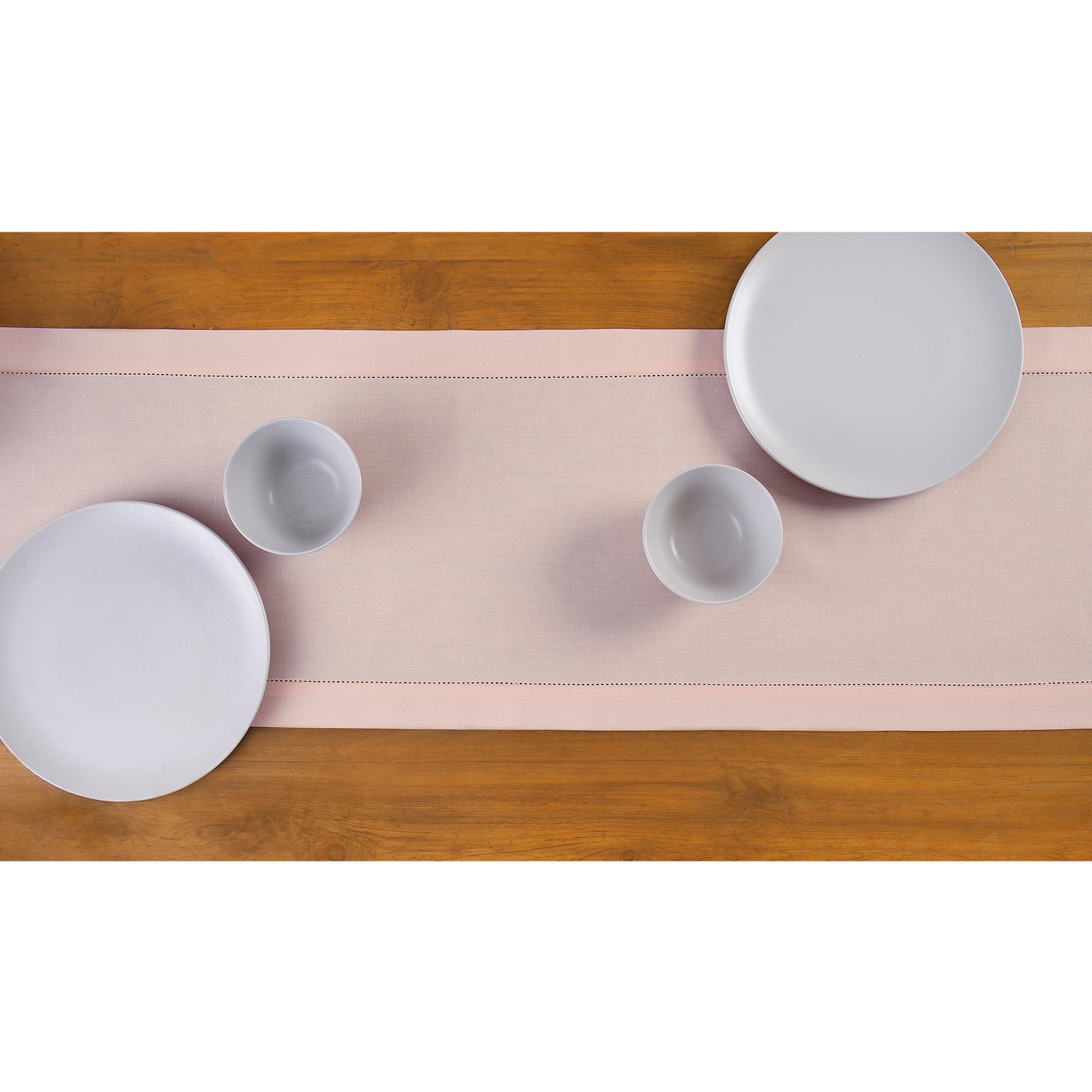 Premium Cotton Linen Hemstitch Table Runner - Elegant Dining Table Decor for Weddings, Parties & Home Decor - 60
