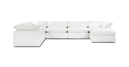 7-Seat Aspen Modular Sectional Sofa with Reversible Chaise - Modern L-Shaped Couch for Living Room, Family Room & Home Theater - Soft Fabric Upholstery & Sturdy Wood Frame