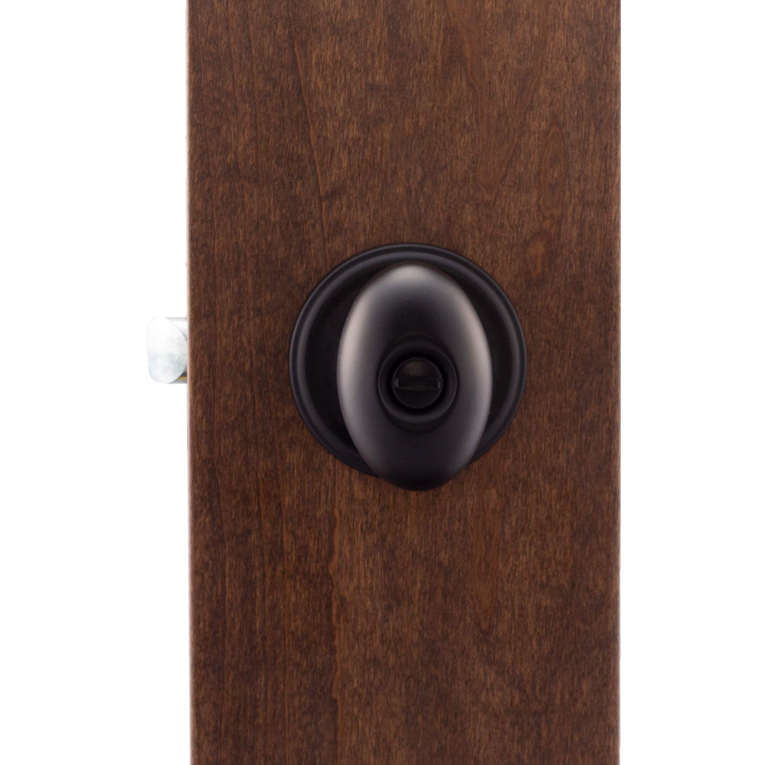 Copper Creek EK2030BC Black Egg Door Knob with Privacy Function - 1 Pack - Perfect for Bedroom, Bathroom & Interior Doors