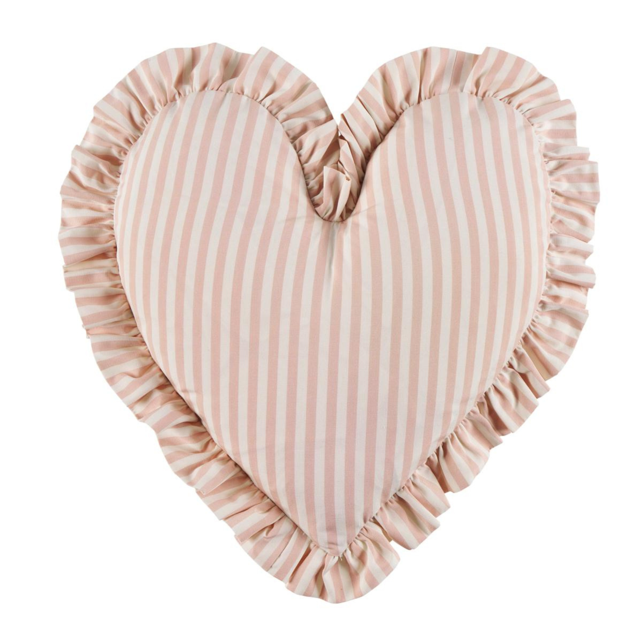 Brigitte Stripe Heart Pillow in Blush - Soft Decorative Throw Pillow for Bedroom, Couch & Nursery - Perfect Valentine's Day Gift for Her