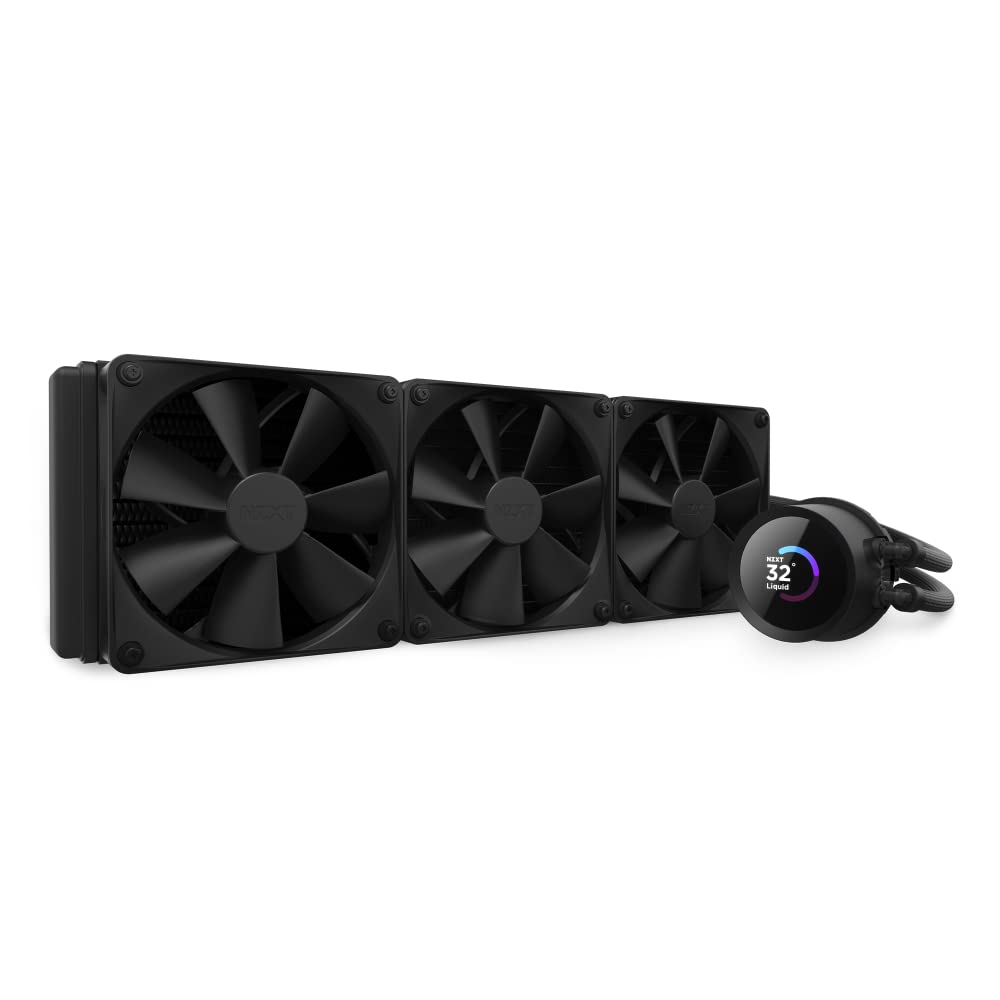 NZXT Kraken 360mm RGB AIO Liquid CPU Cooler with Customizable LCD Display - High Performance Cooling for Gaming PCs, High-Performance Pump & 3x 120mm Fans - Black - Perfect for Gaming Rigs, Workstations & Overclocking