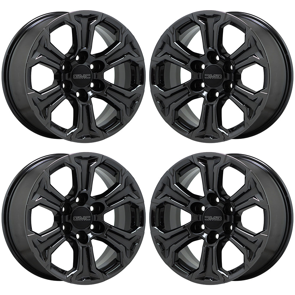 18 GMC Sierra Yukon 1500 Black Chrome Factory OEM Wheels Rims Set 5910 EXCHANGE - Perfect for Off-Roading & Truck Upgrades