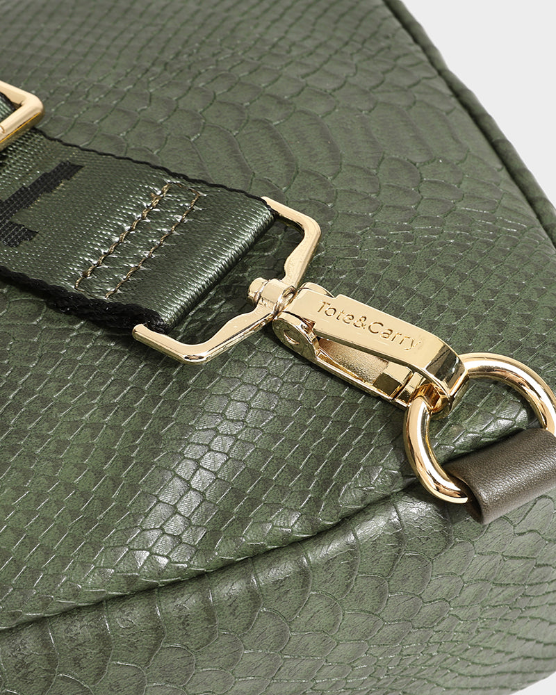 Apollo 1 Tear Drop Crossbody Bag for Women - Olive Green Leather Shoulder Purse - Perfect for Travel, Shopping & Everyday Use