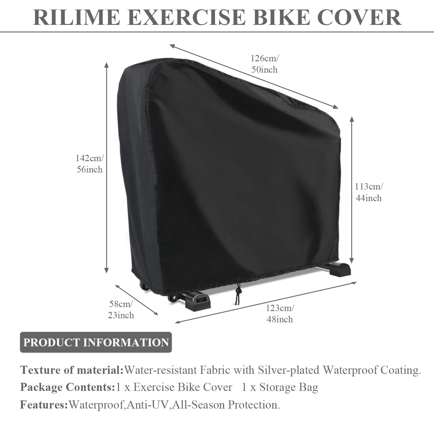 Waterproof & Dustproof Exercise Bike Cover for Upright & Stationary Bikes - Indoor/Outdoor Cycling Equipment Protection - Perfect for Home Gym, Garage Storage & Patio Use