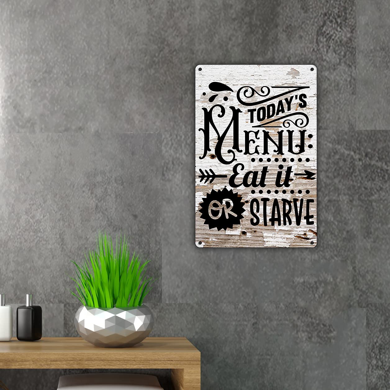 Funny Kitchen Metal Tin Sign - Rustic Farmhouse Wall Decor for Home & Gifts