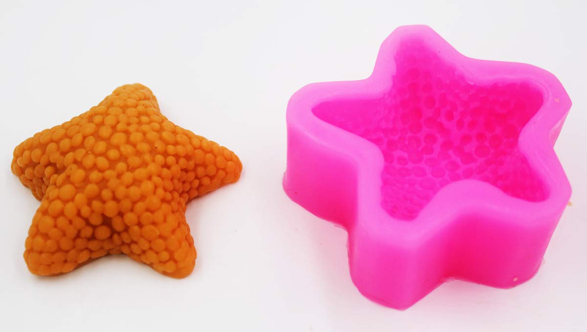 Premium Silicone Starfish Soap Molds for DIY Handmade Soap Making - 6 Cavity Craft Molds for Bath Bombs, Candles & Resin Art - Perfect for Home Spa, Gift Making & Beach Theme Decorations