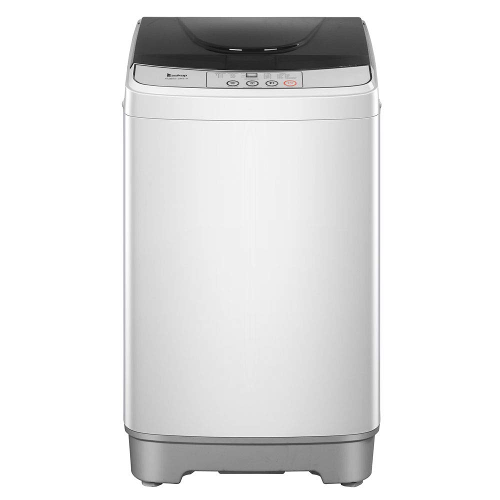 MengK ZOKOP Full-Automatic Portable Washing Machine - 13.3 Lbs Capacity, 10 Wash Programs, 8 Water Levels, LED Display - Compact Laundry Washer for Apartments, Dorms, RVs & Travel (Gray)