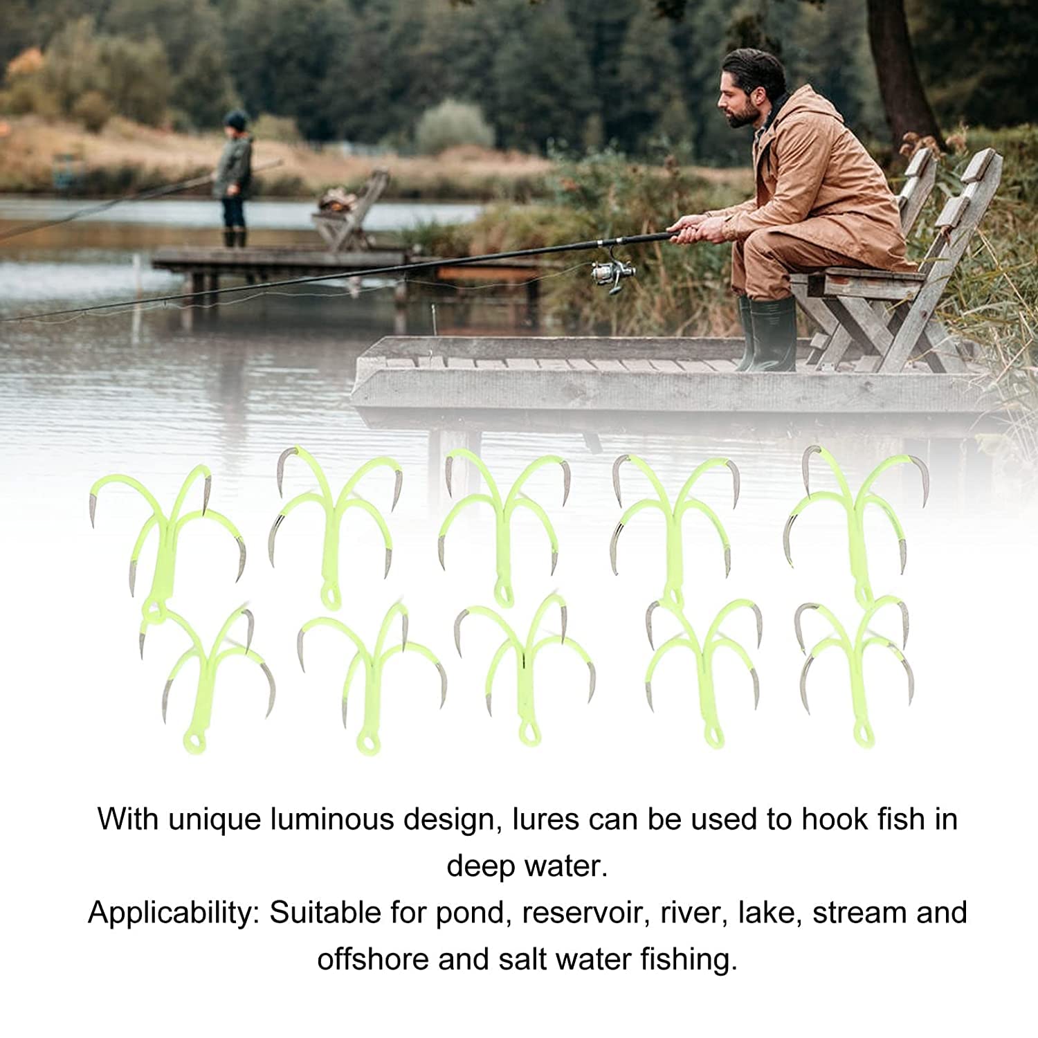 Ubersweet® Luminous Four Claw Fishing Hook - High Efficiency Fishing Accessory | Durable & Lightweight for Outdoor Fishing | Perfect for Night Fishing & Deep Sea Angling