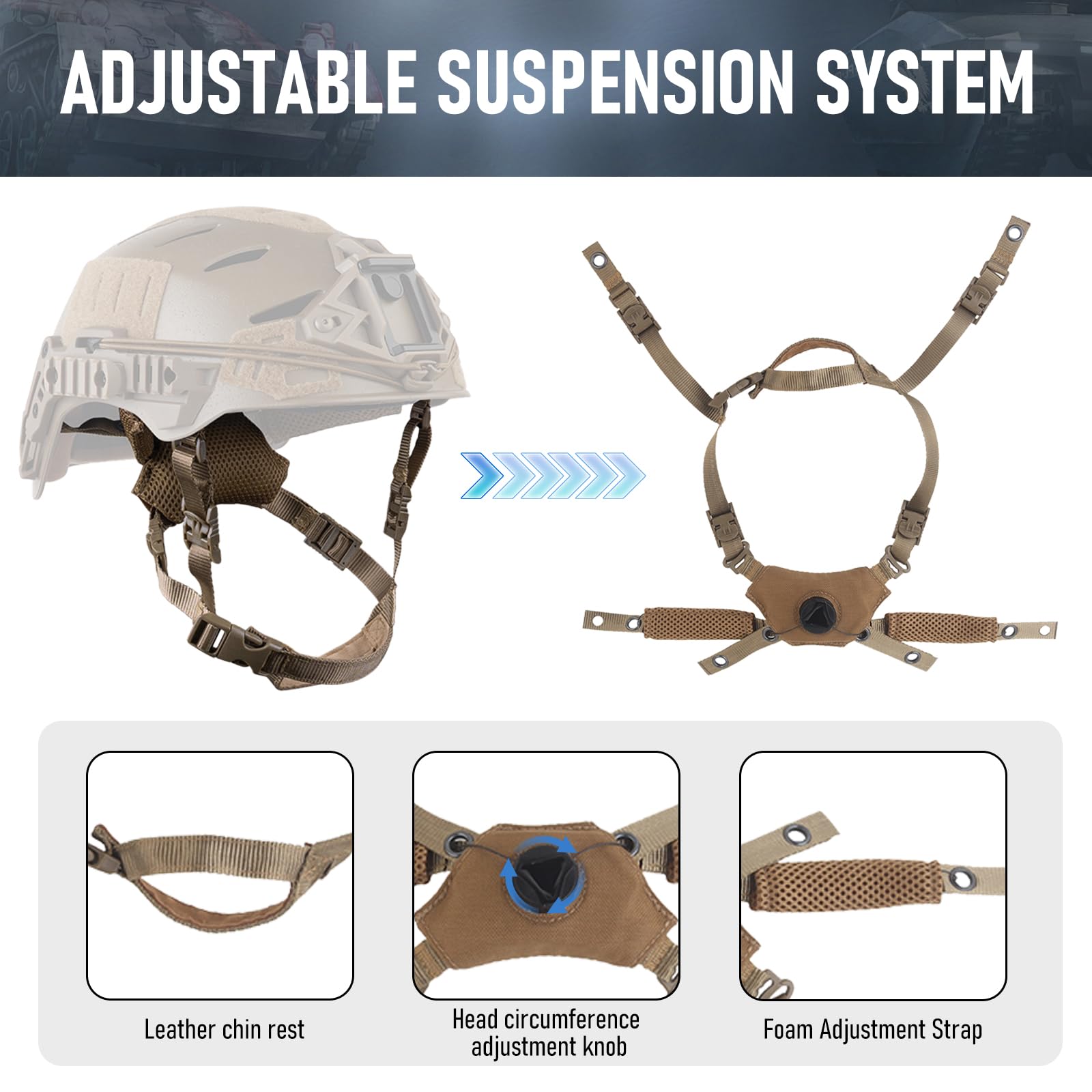 Premium Tactical Helmet Padding Kit - Military Grade Comfort & Protection for Outdoor, Airsoft & Shooting Sports