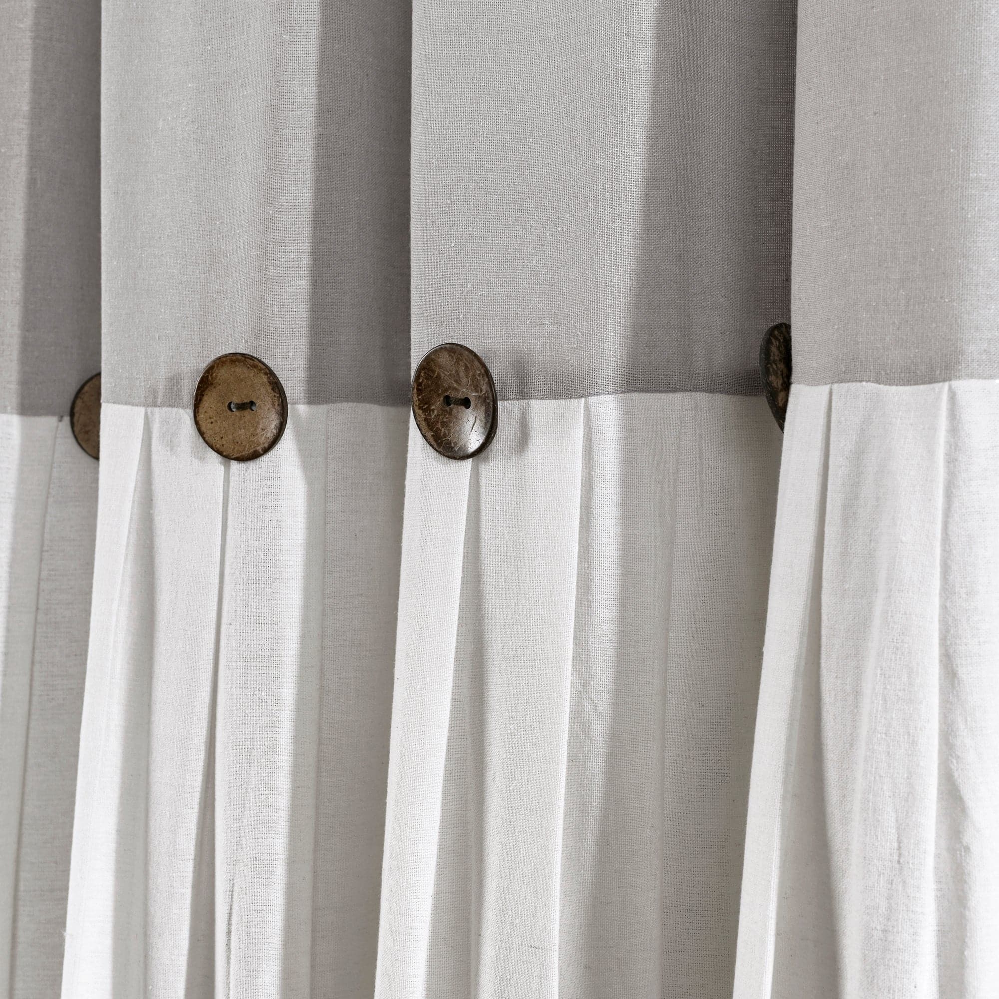 Linen Button Shower Curtain - Waterproof Bathroom Decor for Modern & Farmhouse Style - Perfect for Home, Apartment, and Spa Use